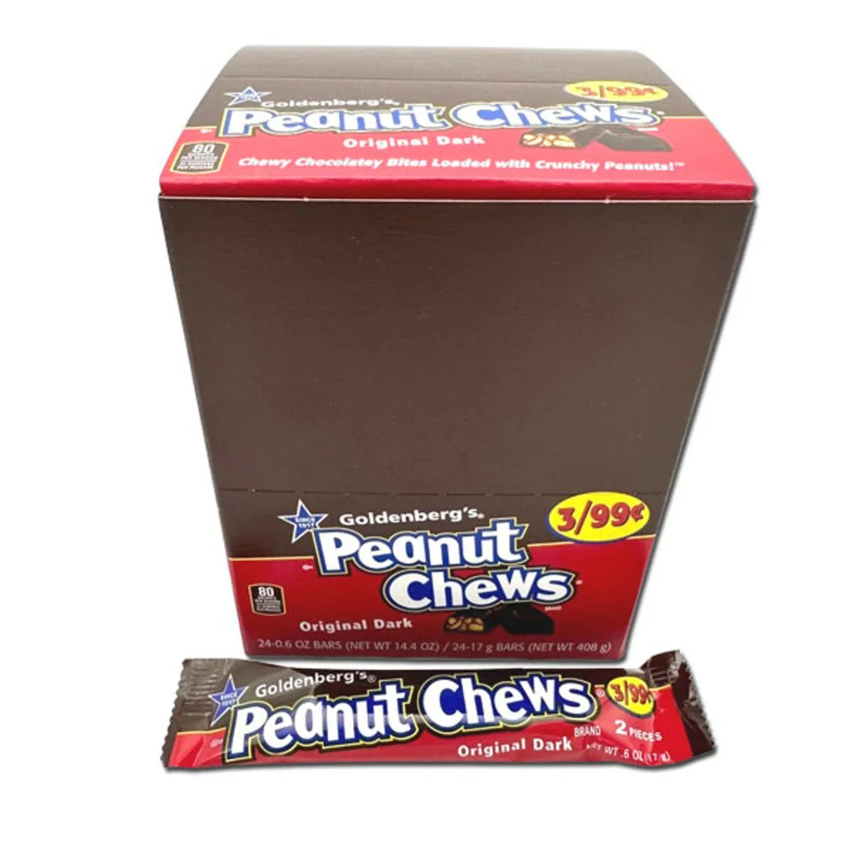 Goldenberg's Peanut Chews Original Dark 24Bars 17g - My Store wholesale supplier Aonecostumer