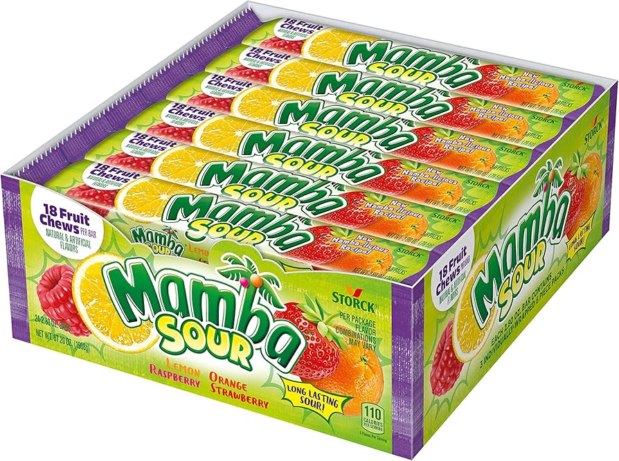 Mamba Sour Fruit Chews 18 Pieces Pack of 24 - My Store wholesale supplier Aonecostumer