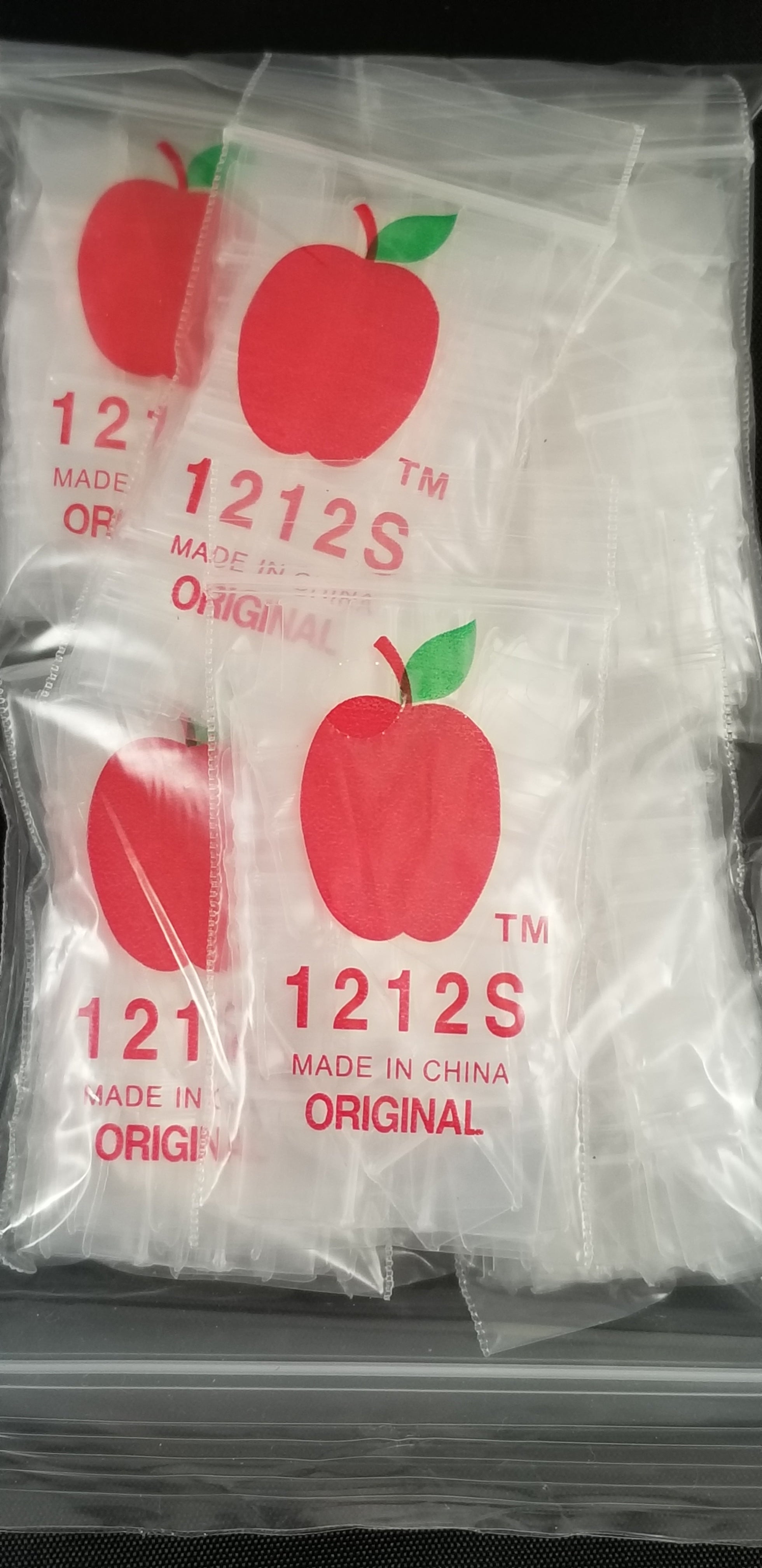 1212-S Original Apple Bags 1/2" x 1/2"- CLEAR