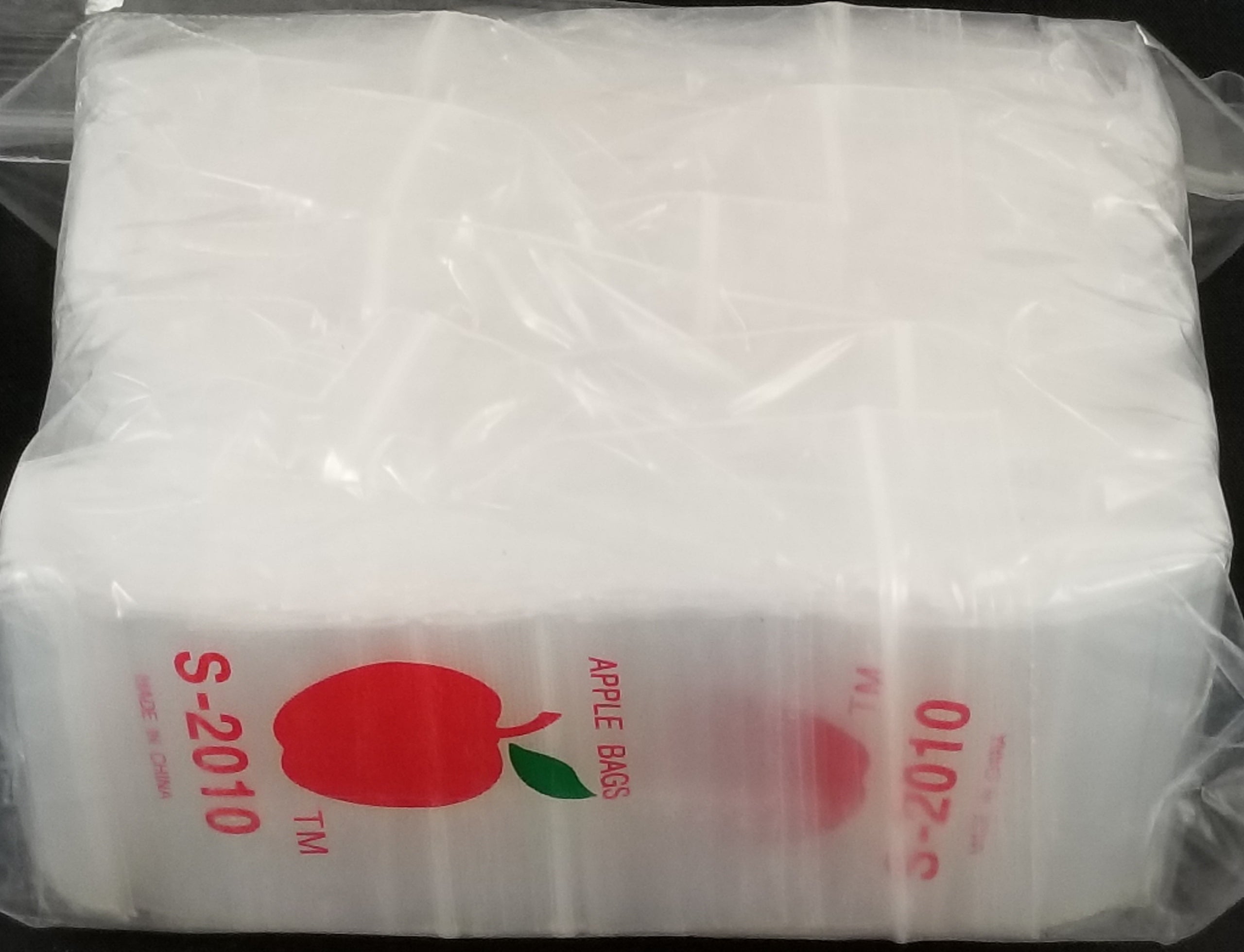 2010-S Original Apple Bags 2" x 1"- CLEAR