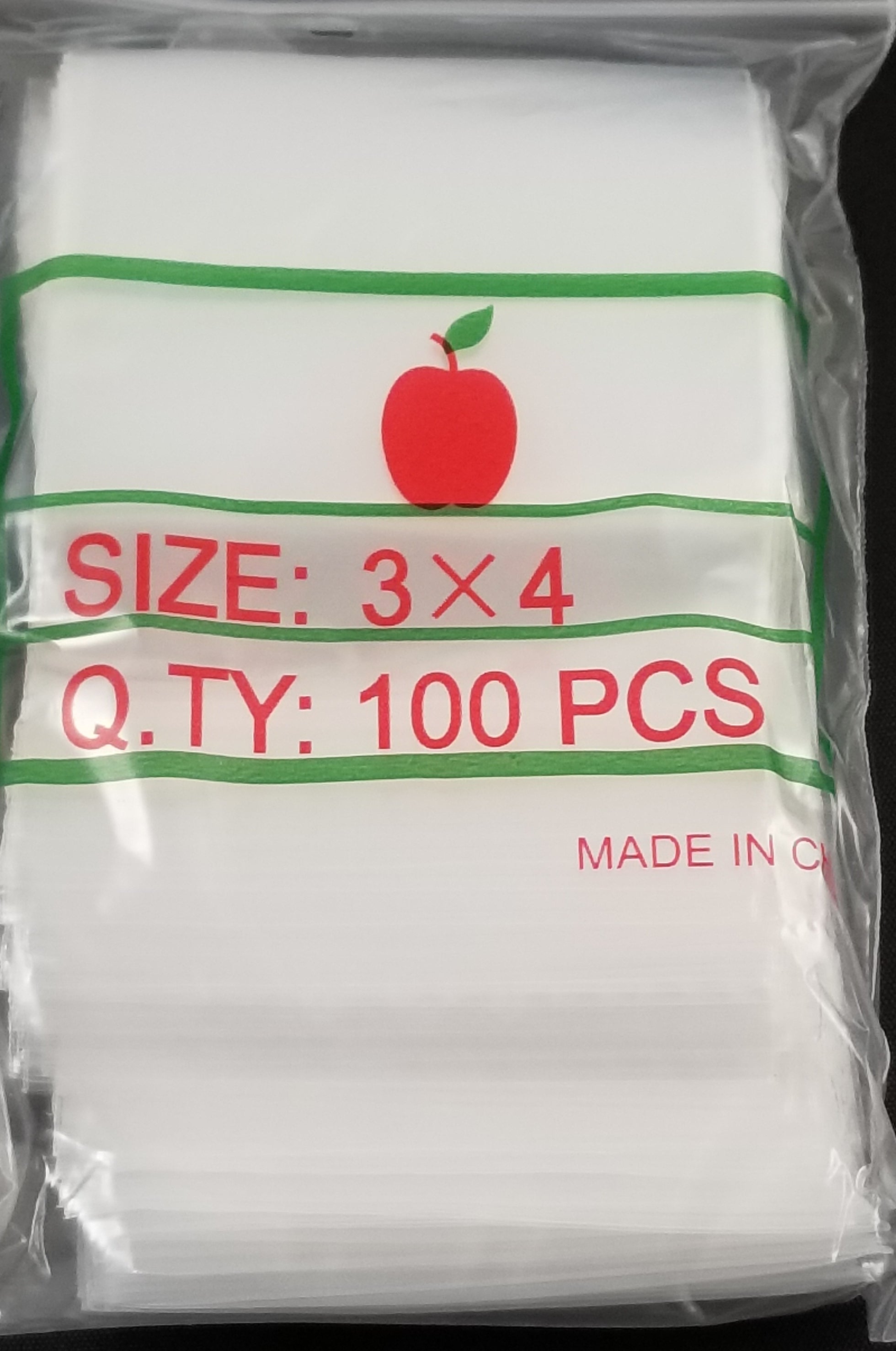 3040 Original Apple Bags 3" x 4"- CLEAR