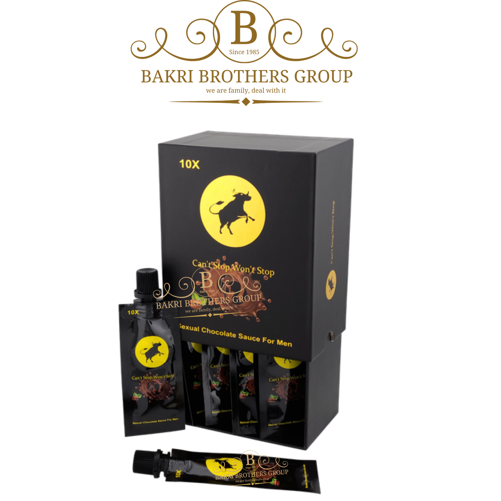 Can’t Stop Won’t Stop Sexual Chocolate Sauce for Men, (10 Sachets, 15g Each) | Case of 12 Boxes