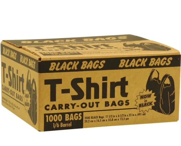 Black T-Shirt Carry-Out Bags - 1000 Pack - A1 WHOLESALE LLC wholesale supplier Aonecostumer