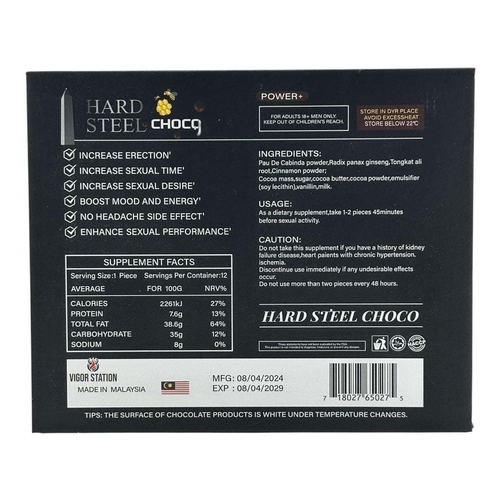 Hard Steel Choco – 12 Pieces - Chocolate Hard Steel wholesale supplier Aonecostumer