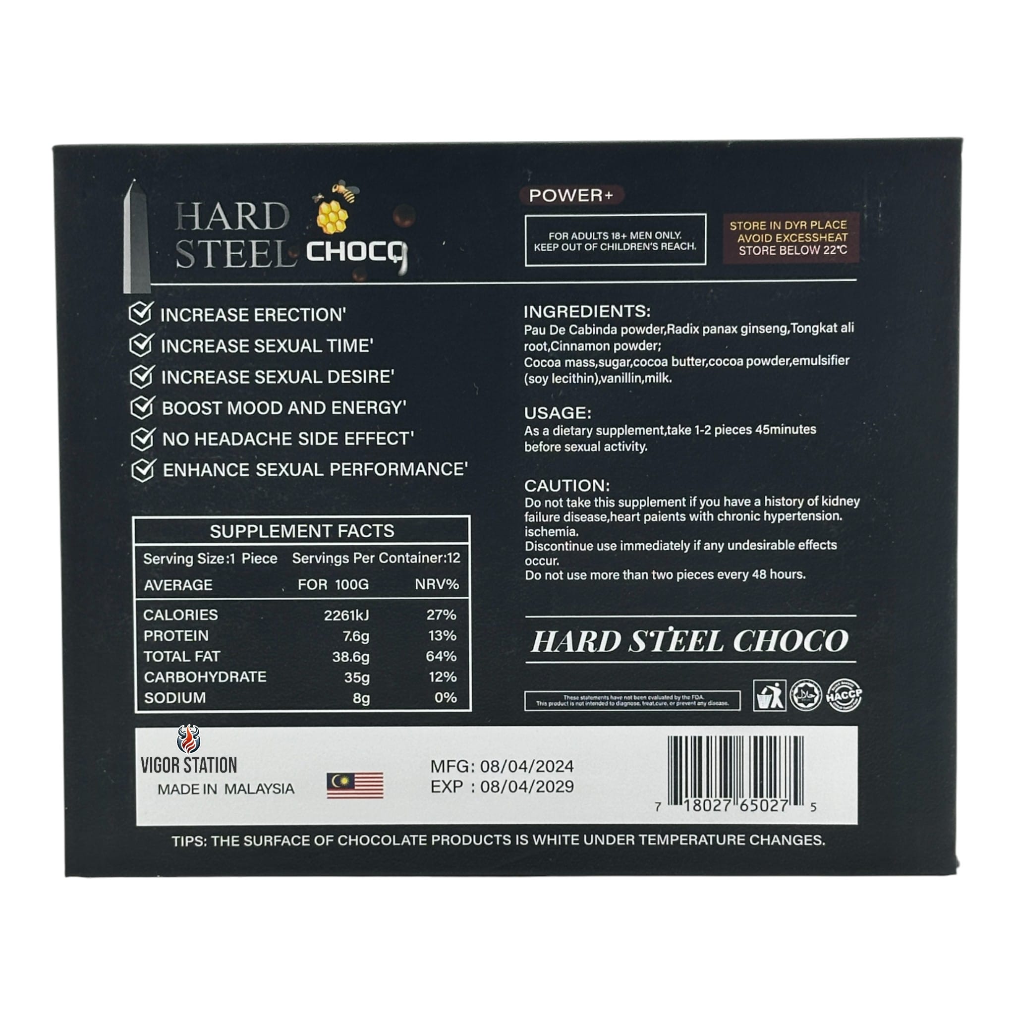 Hard Steel Choco – 12 Pieces - Chocolate Hard Steel wholesale supplier Aonecostumer