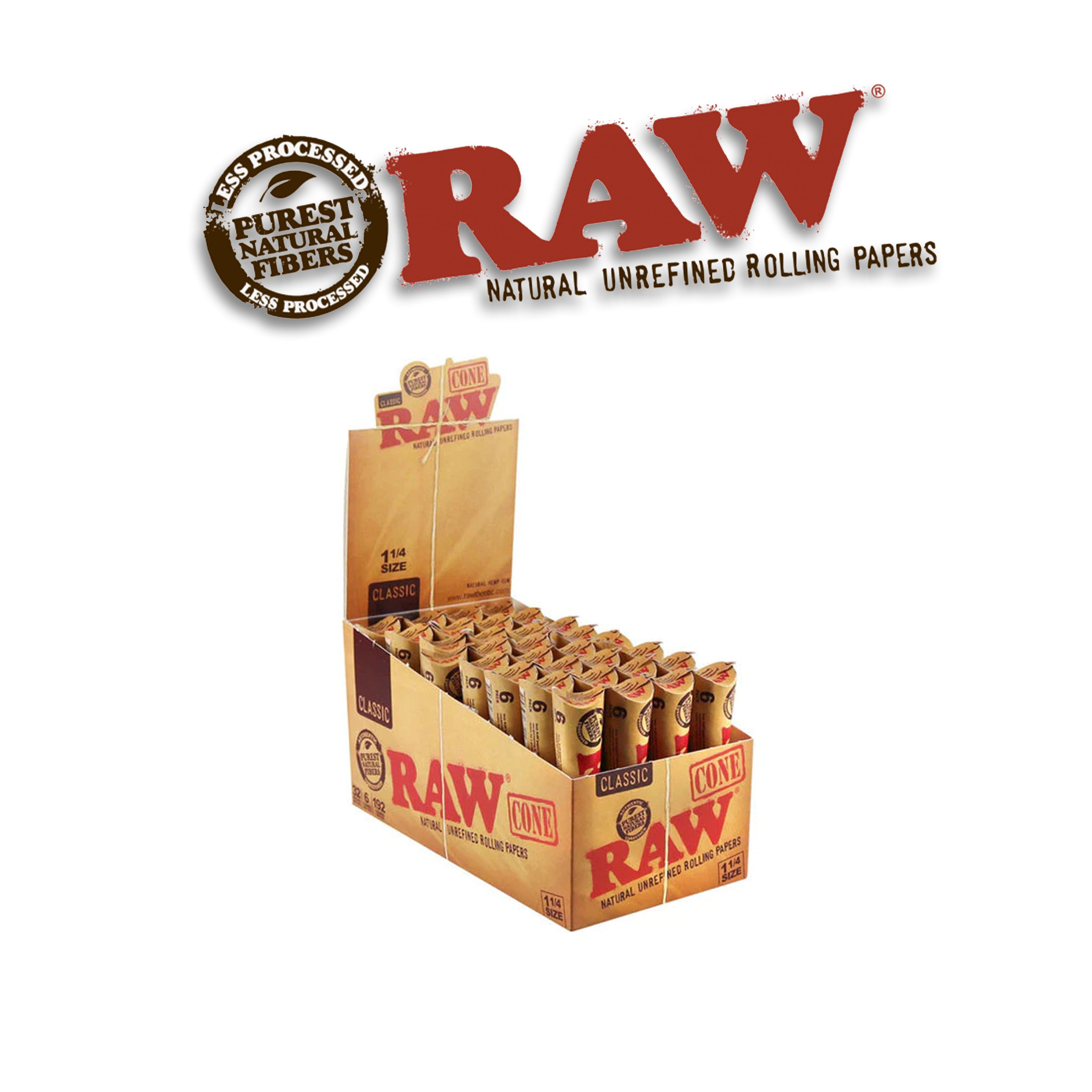 Raw Cones Pre-Rolled Classic 1 1/4 Size 6pack- 32ct - Rolling Papers Raw wholesale supplier Aonecostumer