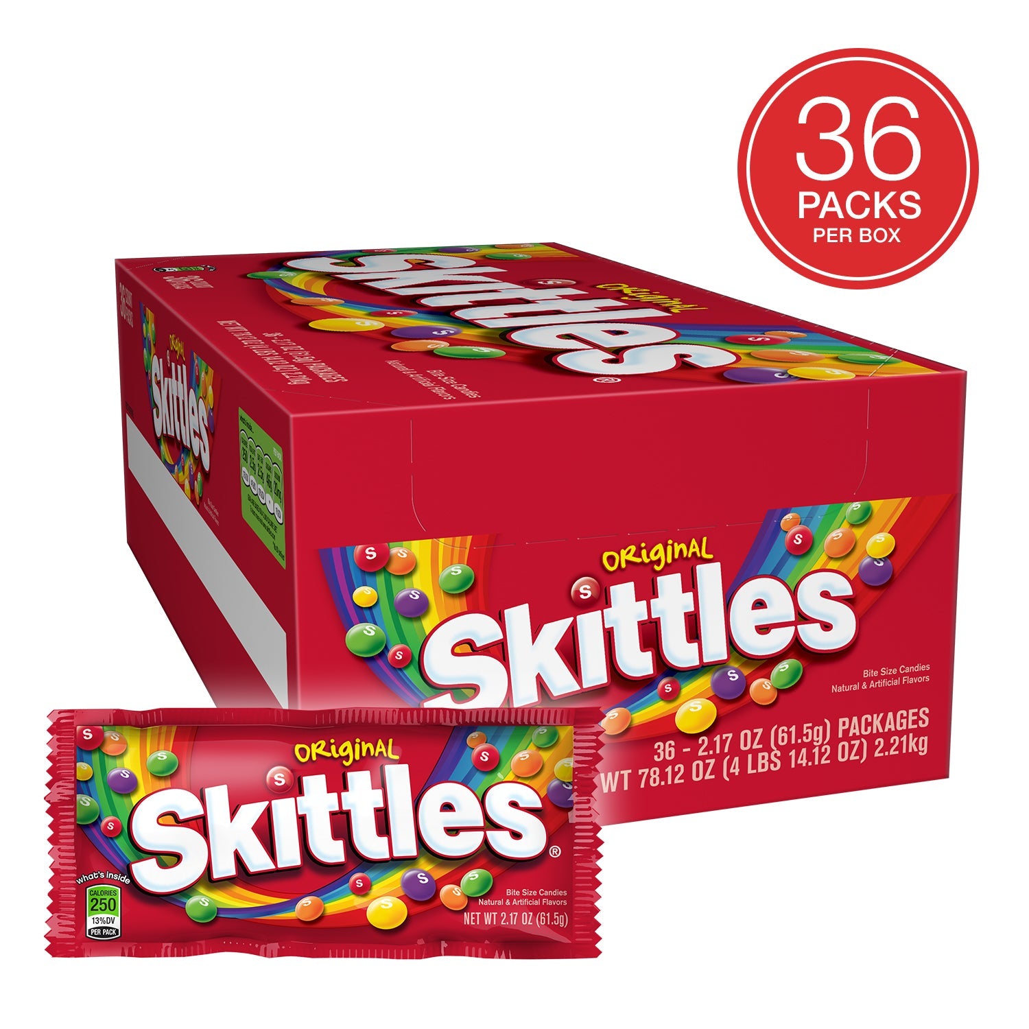 Skittles Chewy Candy, Original, 2.17 Oz Bag, 36 - My Store wholesale supplier Aonecostumer