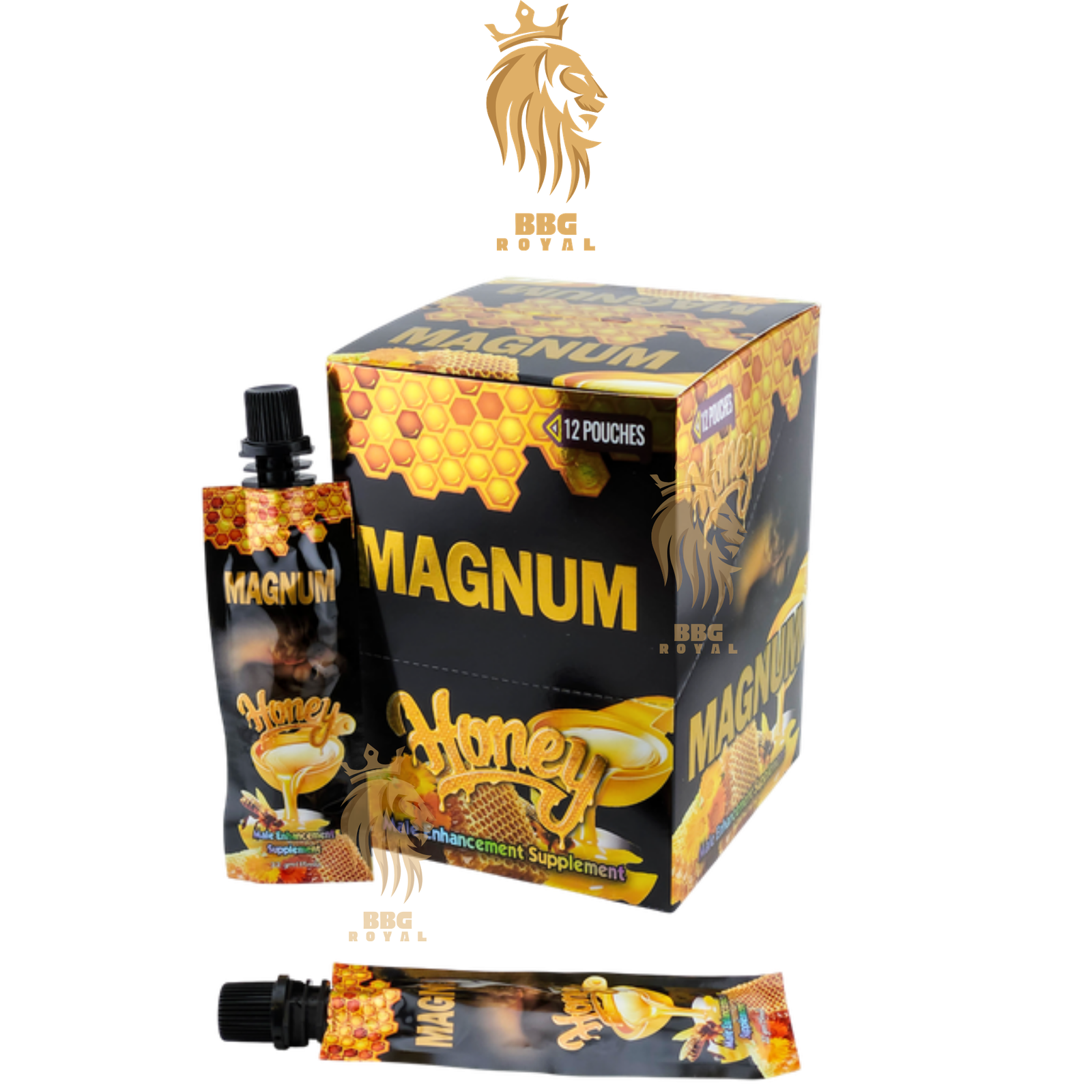 Magnum Black Honey Male Enhancement Supplement | 12 Pouches in Display Box