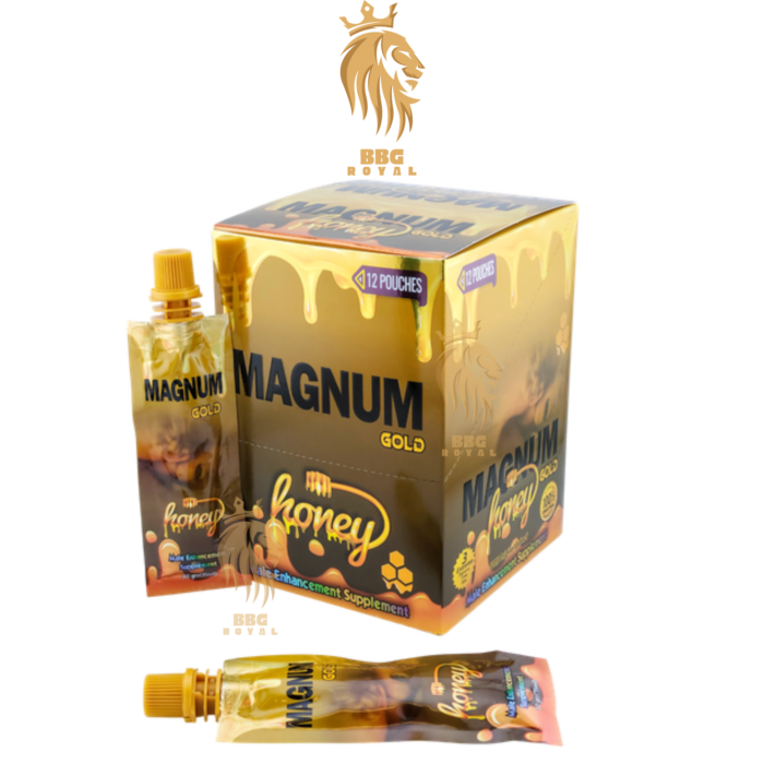 Magnum Gold Honey Male Enhancement Supplement | 12 Pouches | Display Box