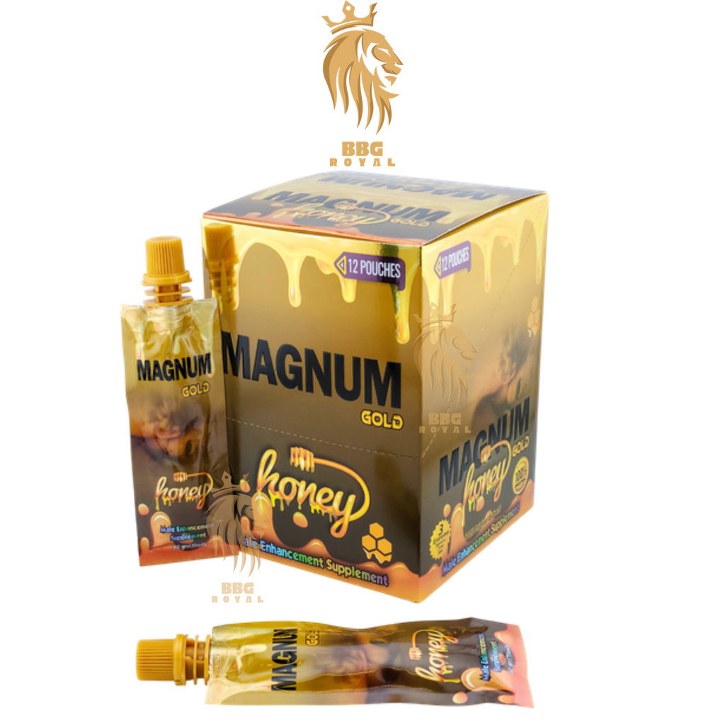 Magnum Gold Honey Male Enhancement Supplement | 12 Pouches | Display Box