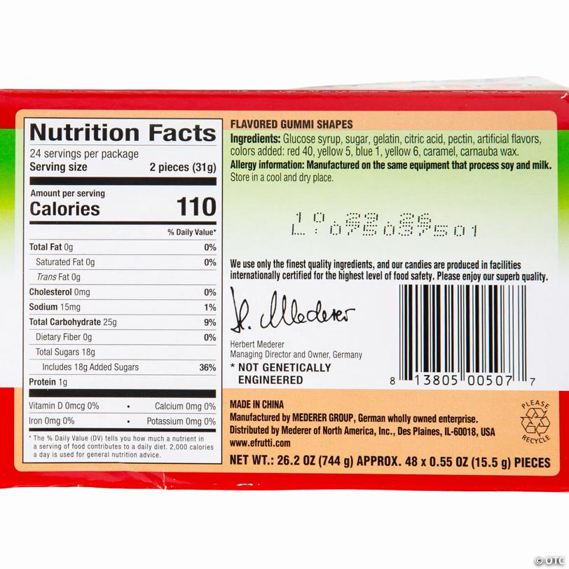 26 oz. Efrutti® Pizza Gummy Candy - 48 Pc. - Soft & Chewy Candy OTC wholesale supplier Aonecostumer