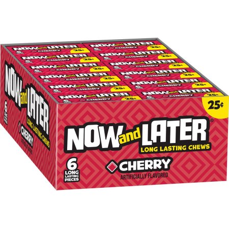 Now and Later Original Cherry Taffy Candy 0.93oz (Box of 24) - My Store wholesale supplier Aonecostumer