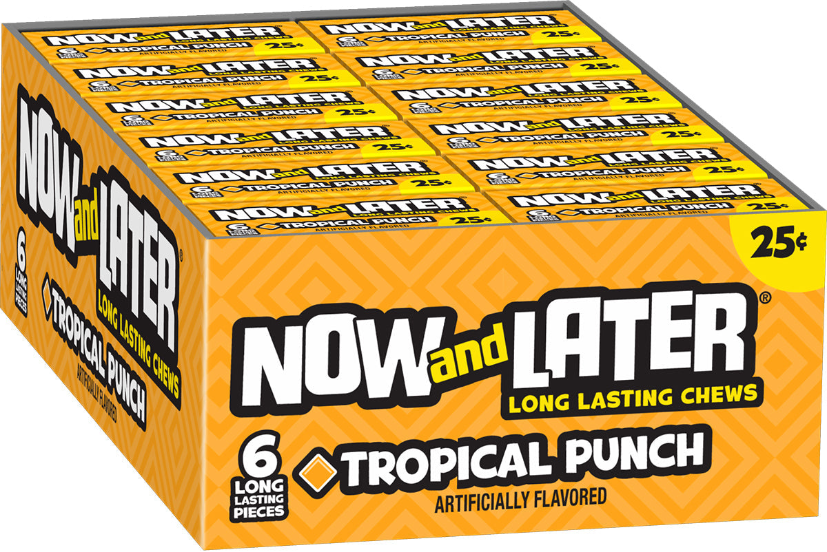 Now and Later Original Tropical Fruit Punch Taffy Chews Candy 0.93oz (Box of 24) - My Store wholesale supplier Aonecostumer