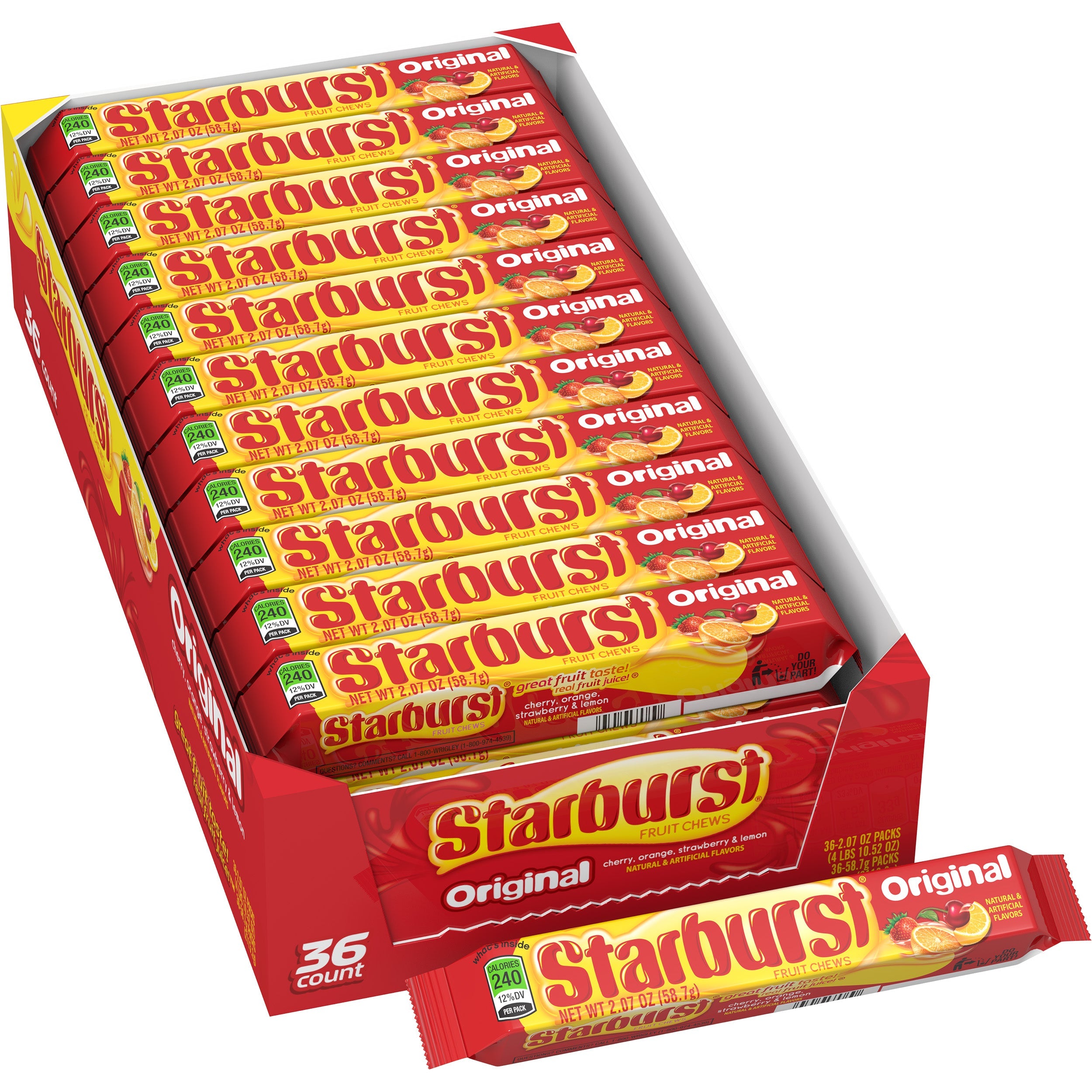 Starburst, Original Fruit Chews Chewy Candy, Full Size, 2.07 Oz - My Store wholesale supplier Aonecostumer