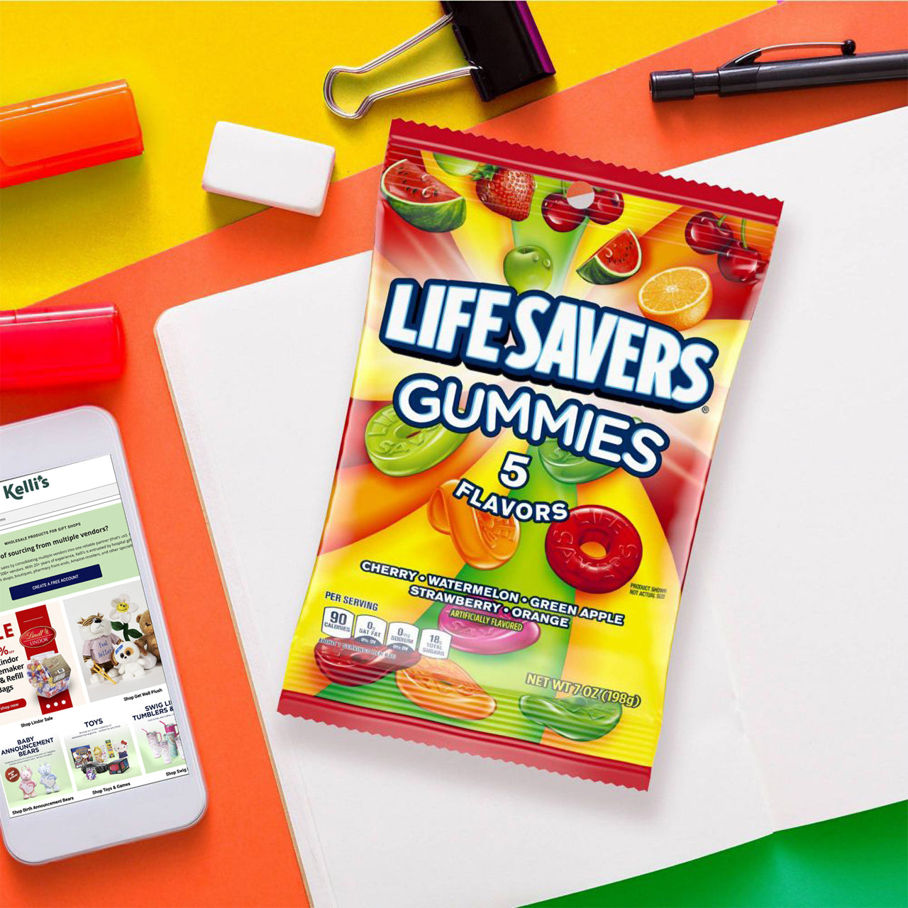 Lifesavers Gummies 7oz Bag - 5 Flavors - 12ct Box - Candy Lifesavers wholesale supplier Aonecostumer