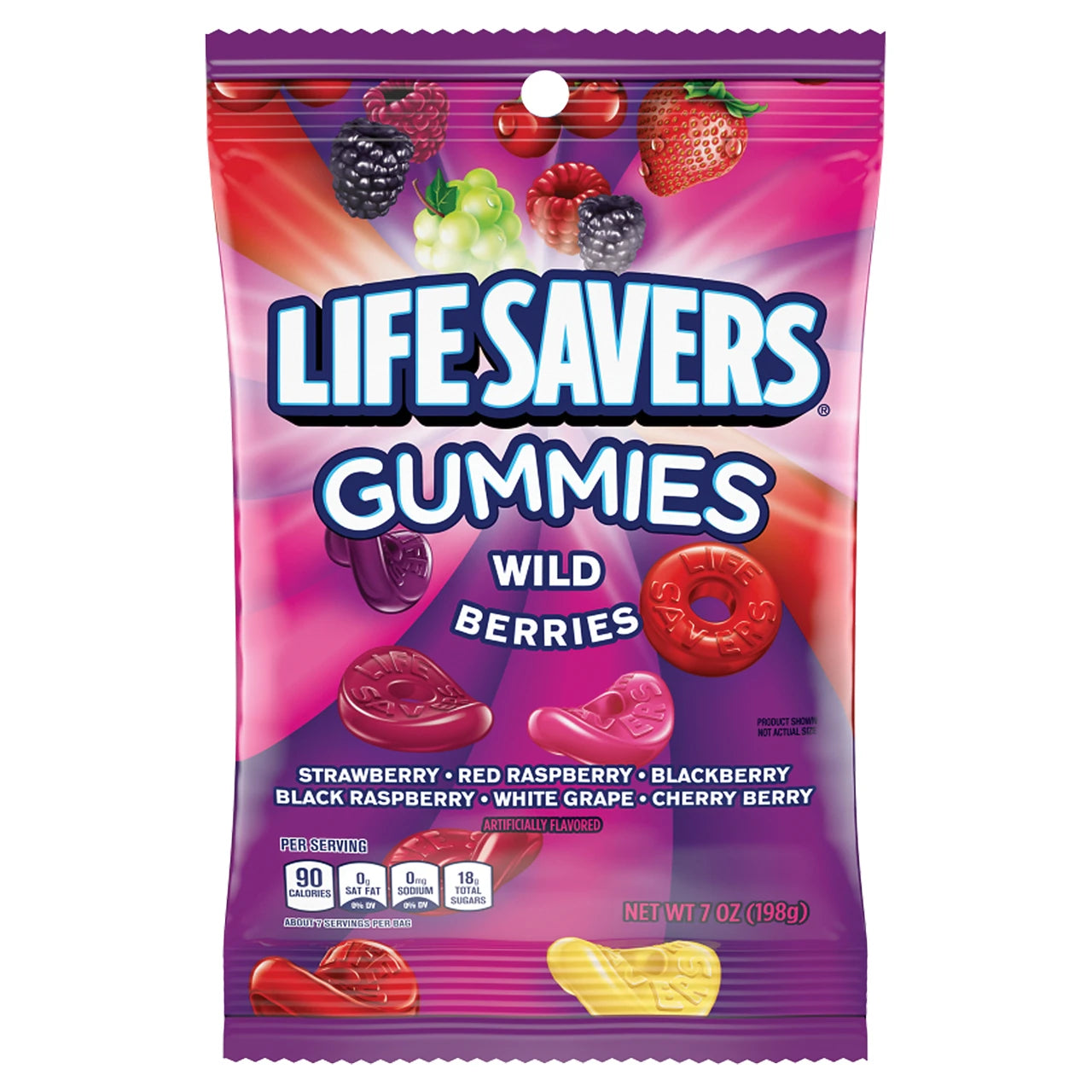 Lifesavers Gummies 7oz Bag - Wild Berries - 12ct Box - Candy Lifesavers wholesale supplier Aonecostumer