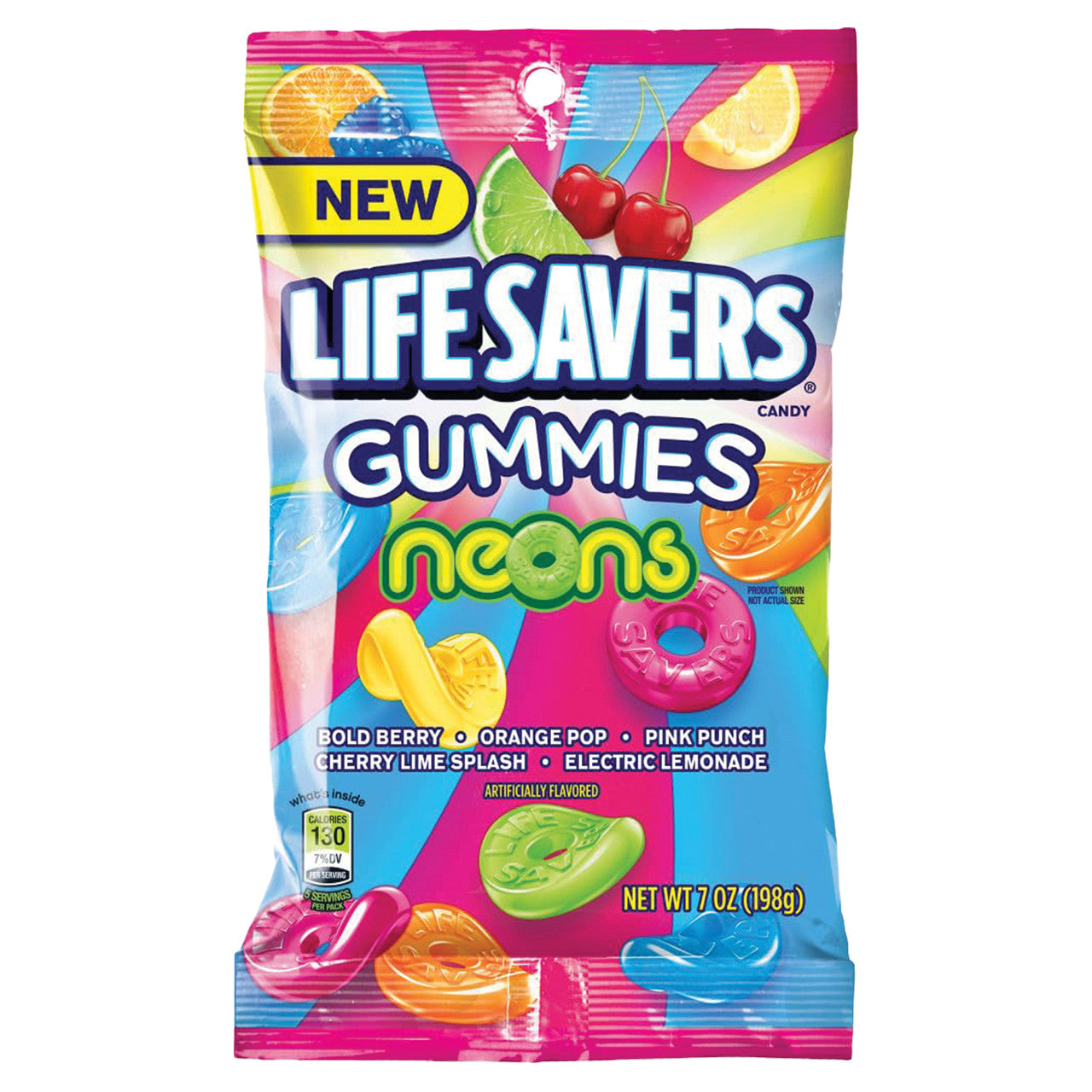 Lifesavers Gummies 7oz Bag - Neons - 12ct Box - Candy Lifesavers wholesale supplier Aonecostumer