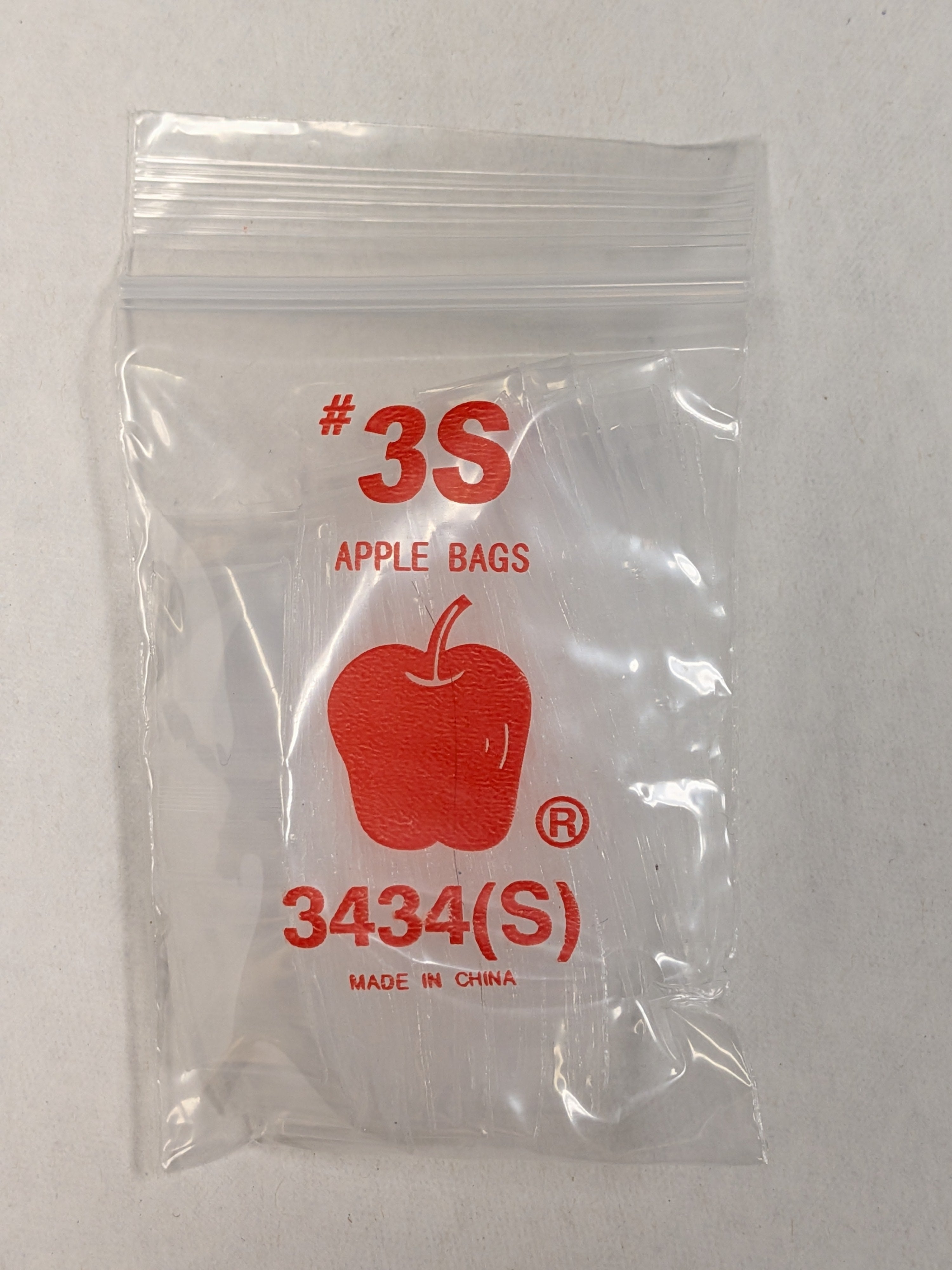 3434-S Original Apple Bags 3/4" x 3/4"- CLEAR