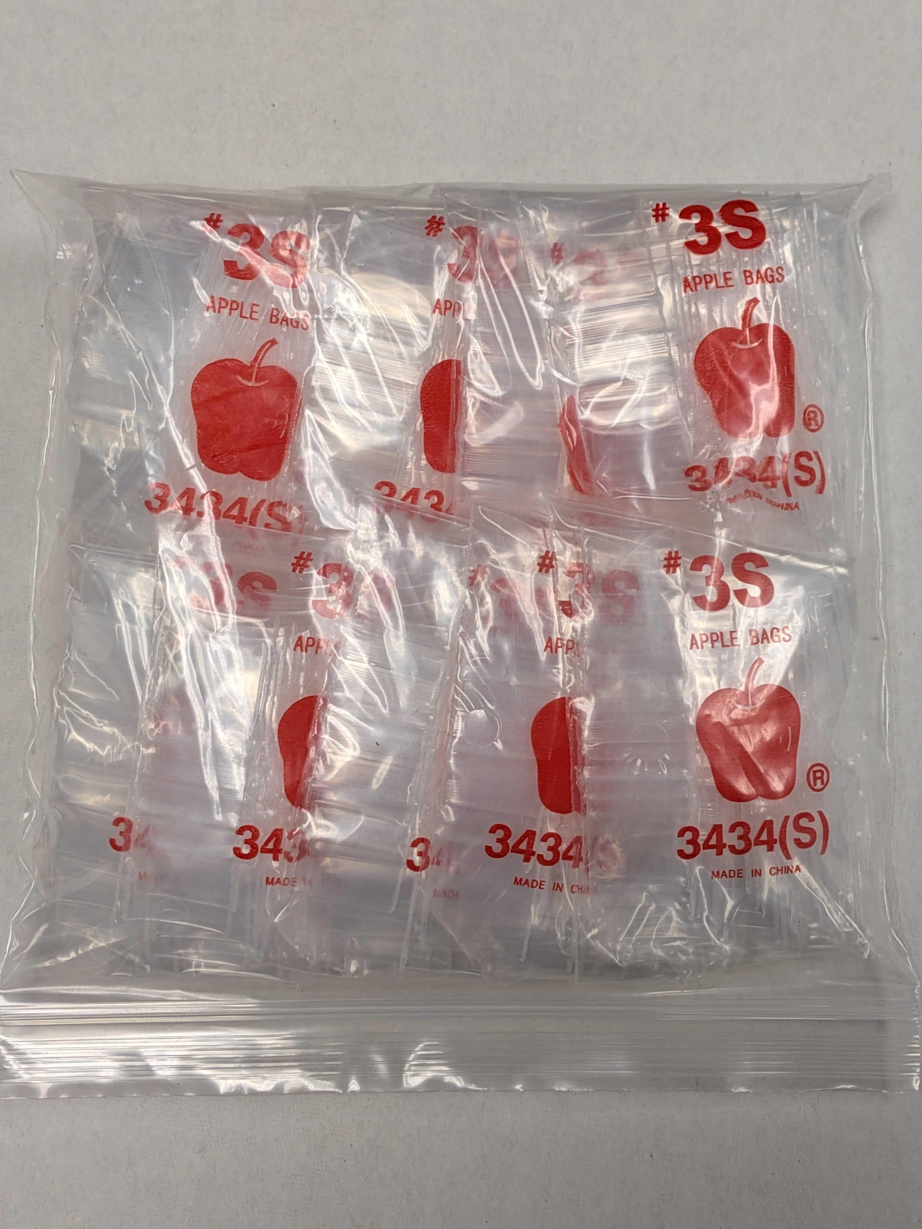 3434-S Original Apple Bags 3/4" x 3/4"- CLEAR