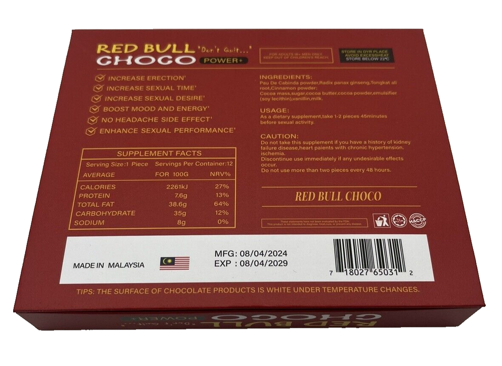 Red Bull Choco Enhancement 12-Pack - VITAL HONEY STORE wholesale supplier Aonecostumer