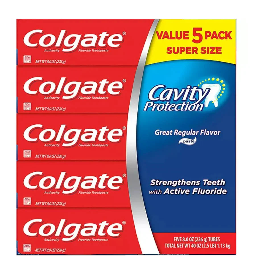 Colgate Cavity Protection Toothpaste with Fluoride Regular Flavor - 8oz/5pk - A1 WHOLESALE LLC wholesale supplier Aonecostumer
