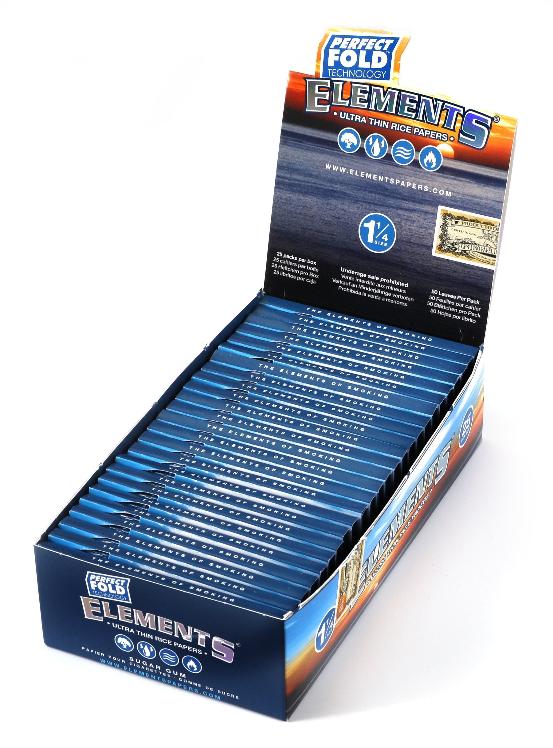 ELEMENTS Rice Papers 1-1/ 4 oz 25 Per Box - Rolling Papers ELEMENTS wholesale supplier Aonecostumer