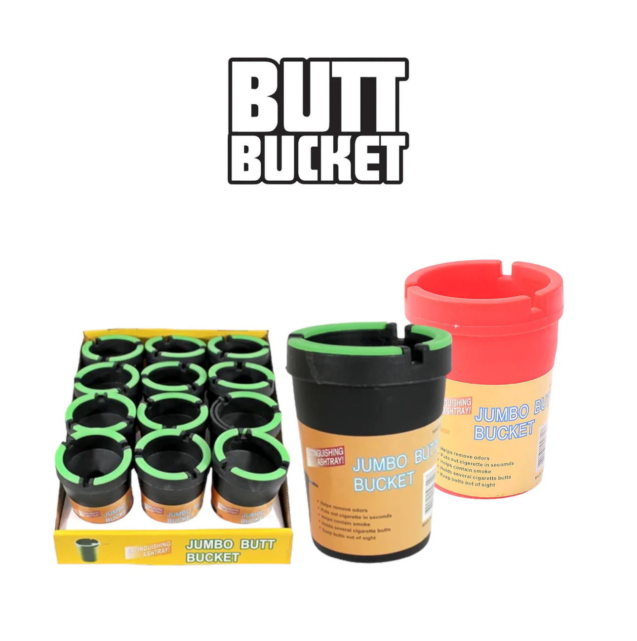 Bucket Ashtray black / assorted- 12ct - A1 WHOLESALE LLC wholesale supplier Aonecostumer