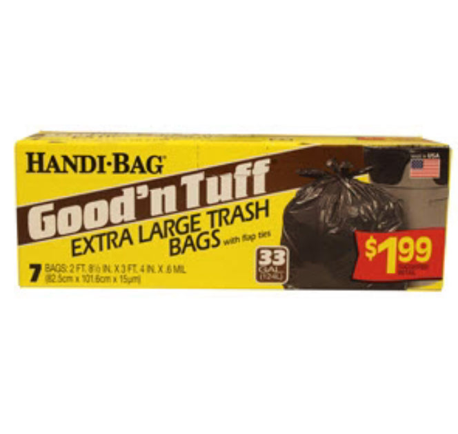 GOOD'N TUFF-BAGS Flap Extra LG Trash 33gal - 7ct/12pk - A1 WHOLESALE LLC wholesale supplier Aonecostumer