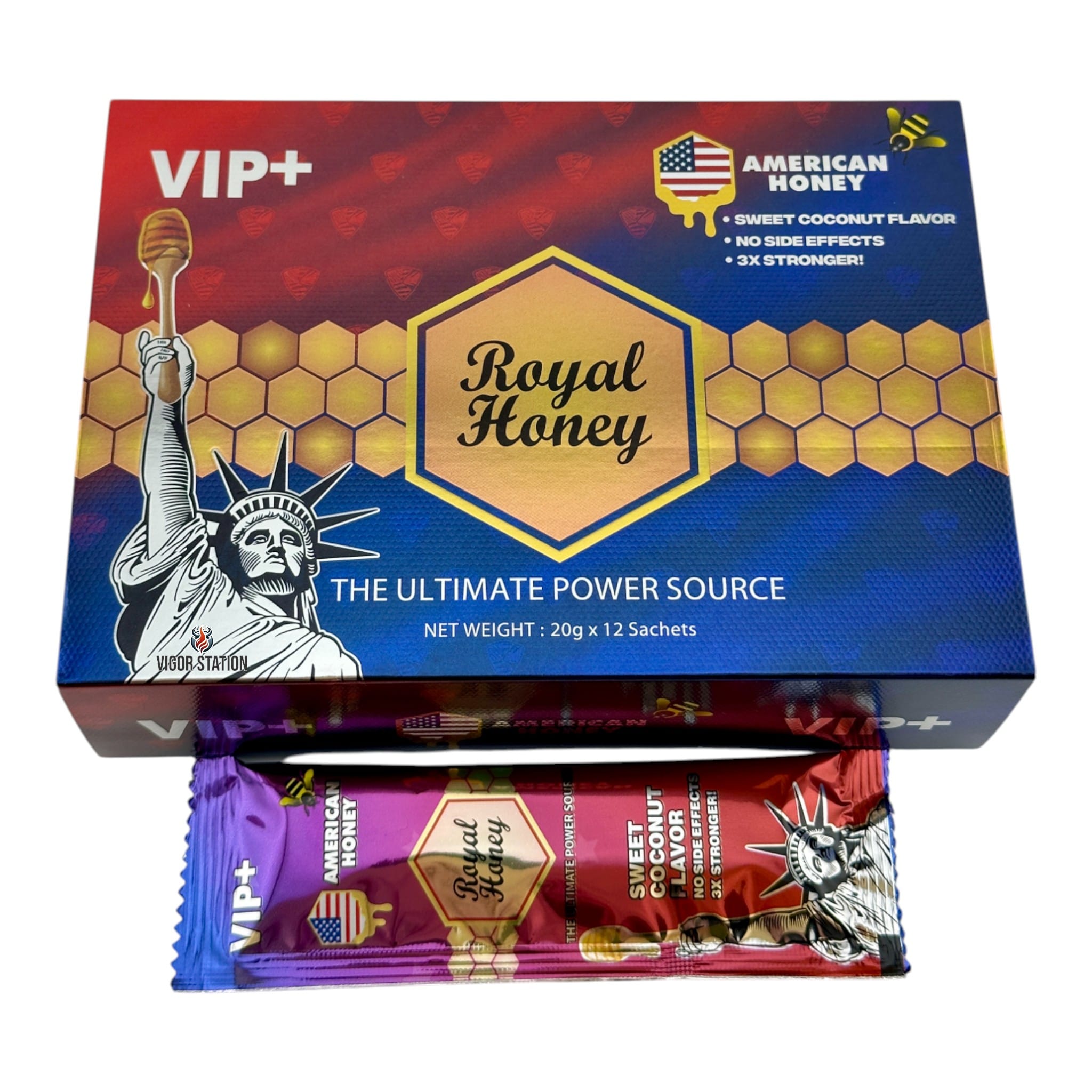 American Royal Honey – 12 Pack - Honey Packs Royal Honey wholesale supplier Aonecostumer