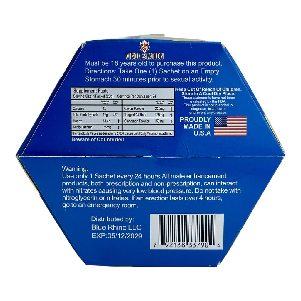 Blue Rhino Honey – 24 Pack - Honey Packs Rhino wholesale supplier Aonecostumer