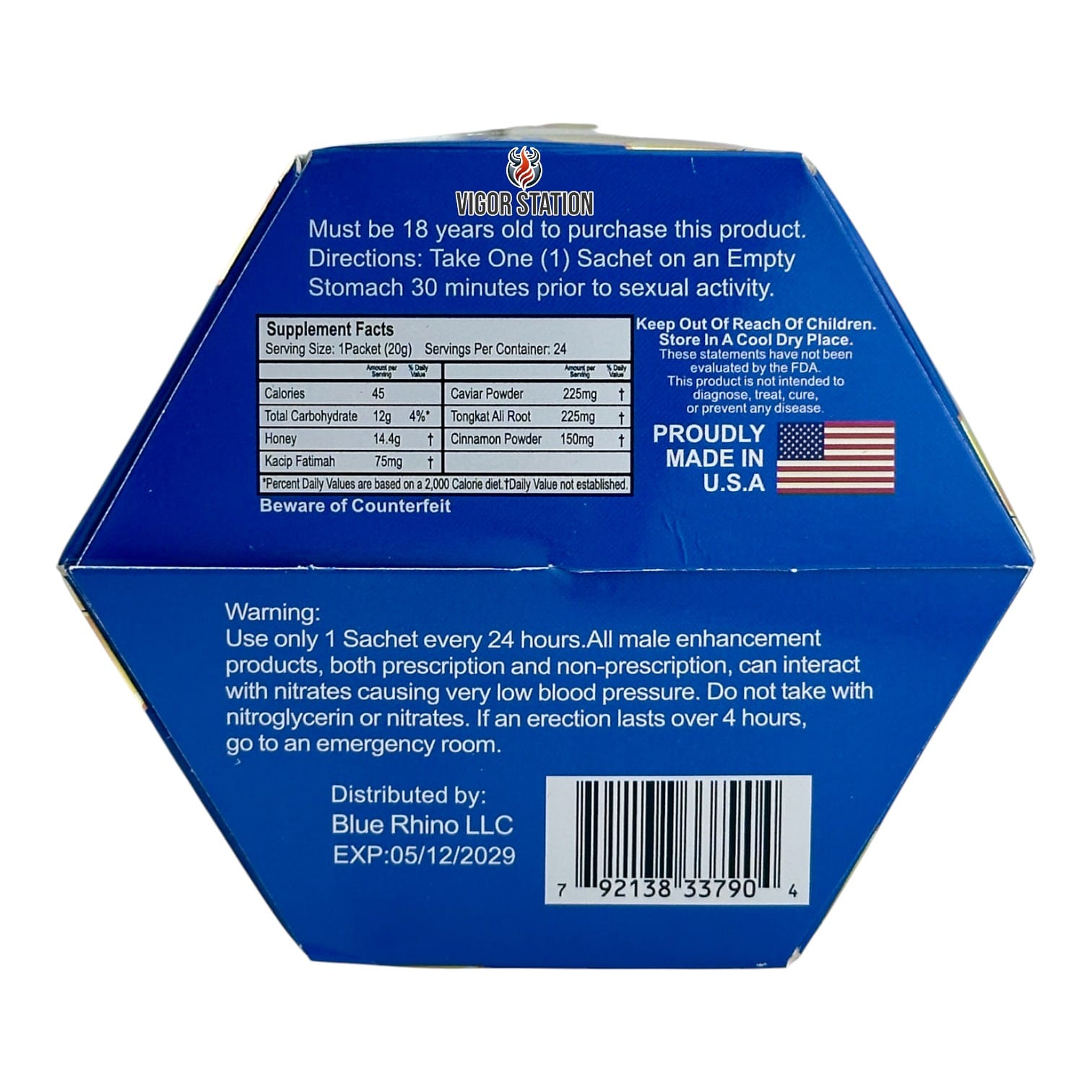 Blue Rhino Honey – 24 Pack - Honey Packs Rhino wholesale supplier Aonecostumer