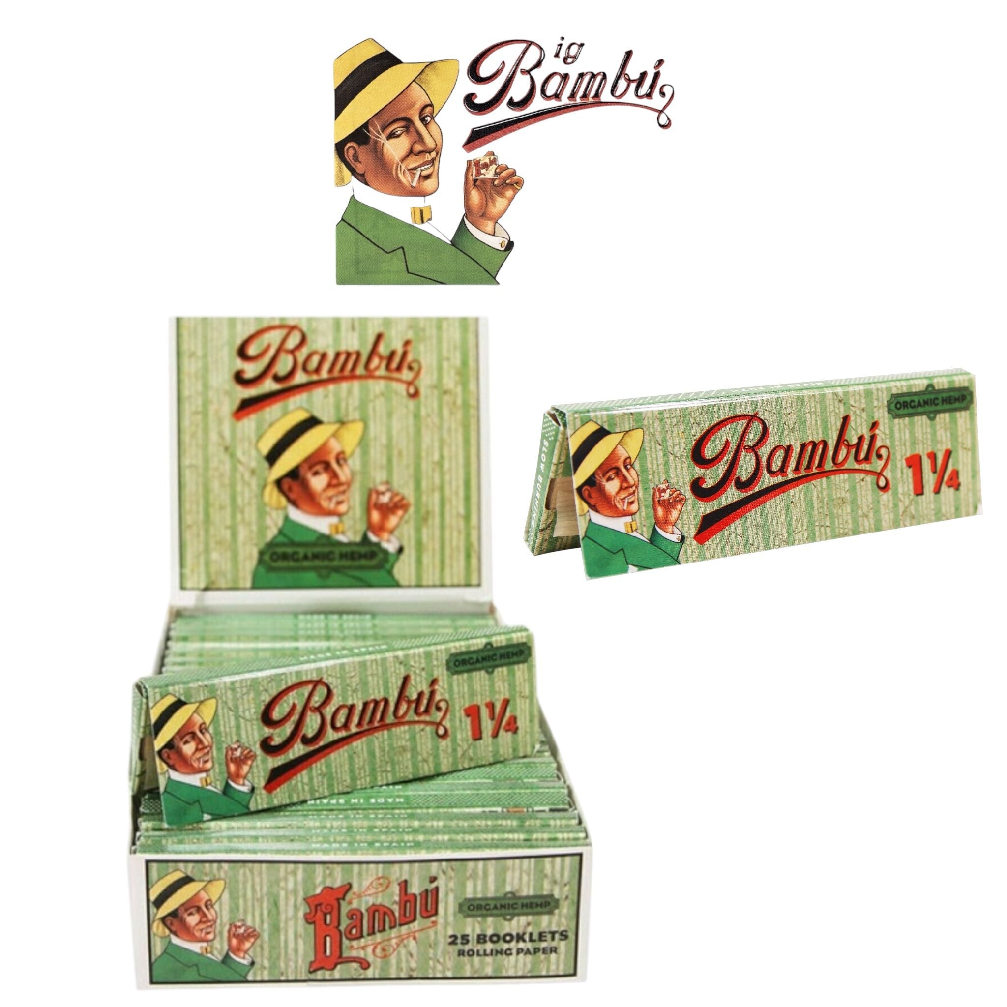 Big Bambu Paper Organic 1 1/4 -25ct - Rolling Papers Big Bambu wholesale supplier Aonecostumer