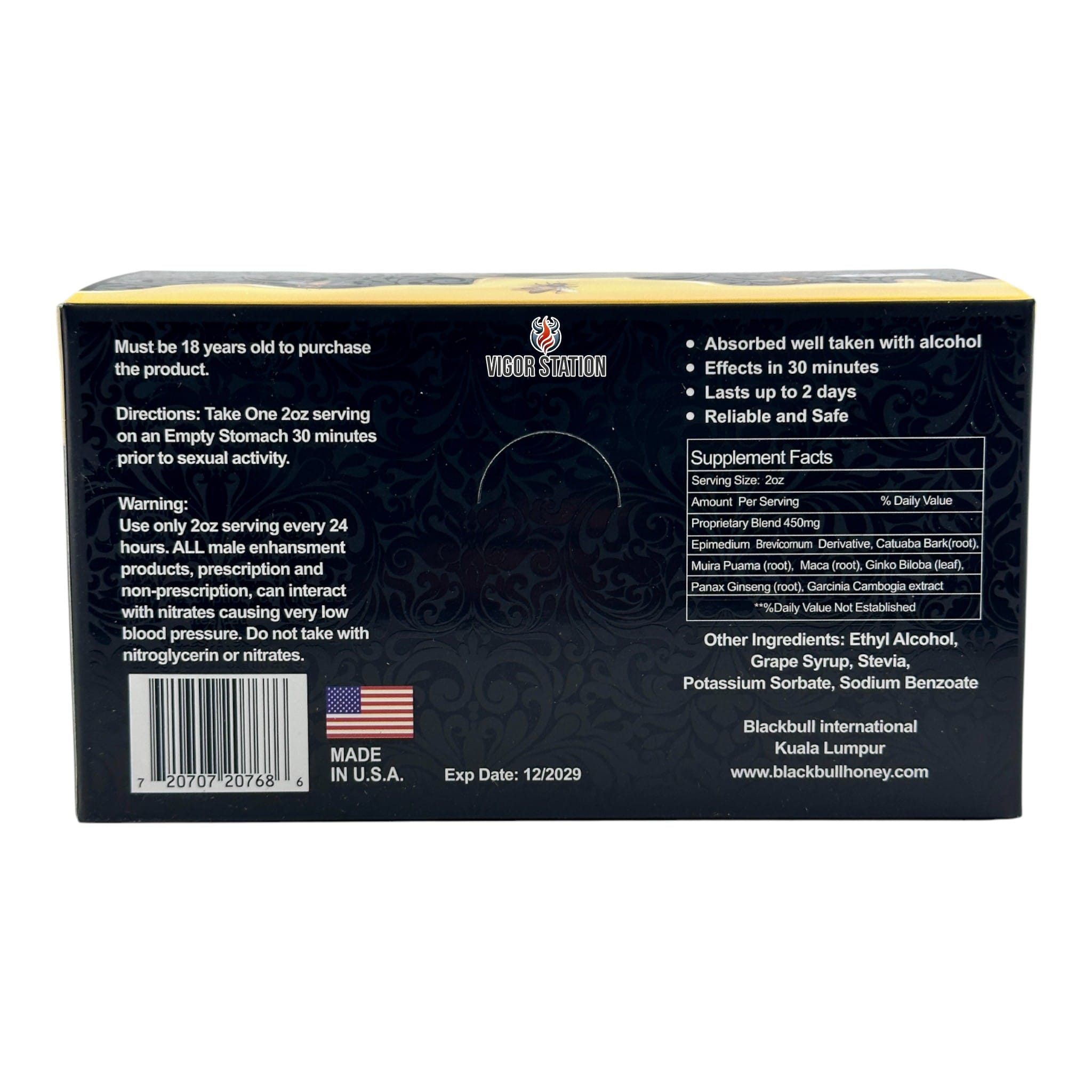 Black Bull Liquid Shot – 2oz - Liquid Shots Black Bull Honey wholesale supplier Aonecostumer