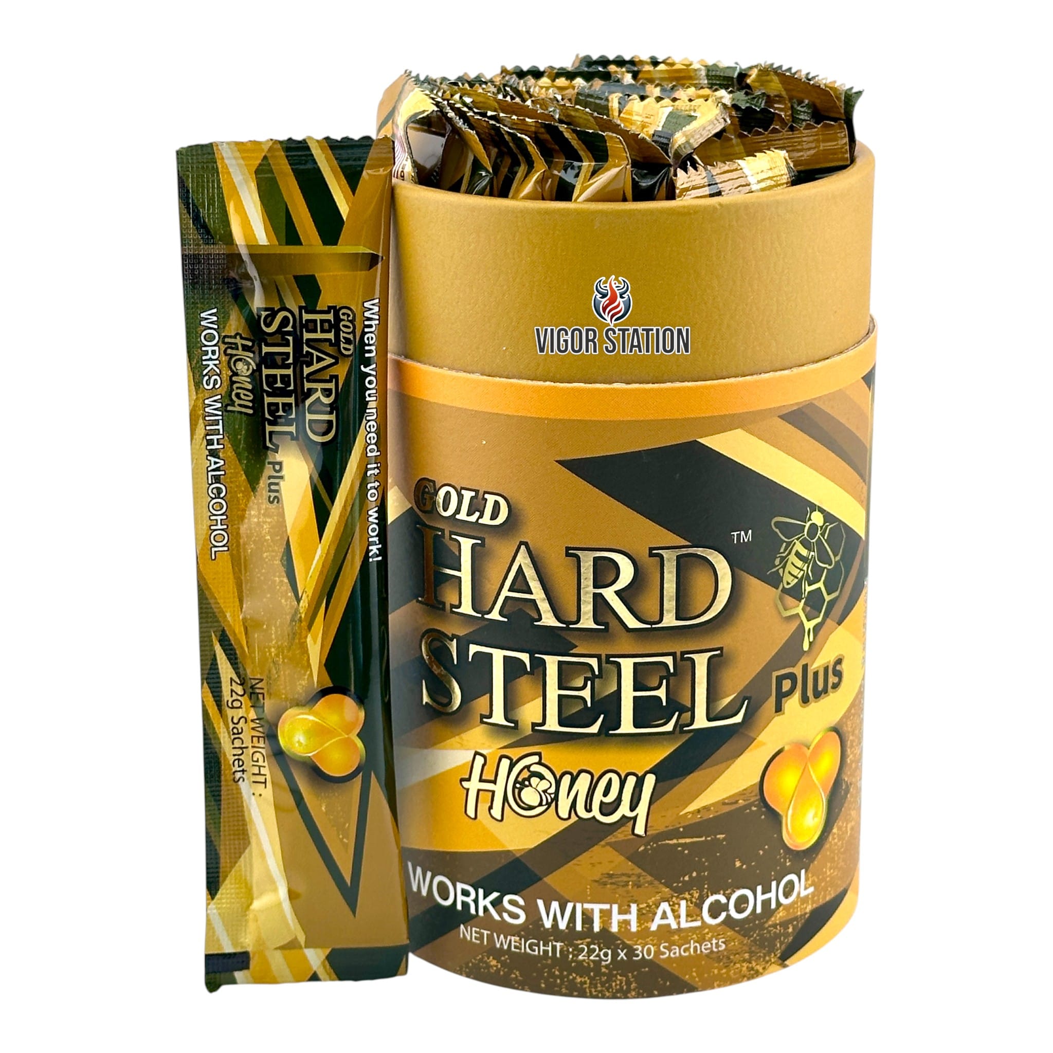 Gold Hard Steel Plus Honey – 30 Pack - Honey Packs Hard Steel wholesale supplier Aonecostumer