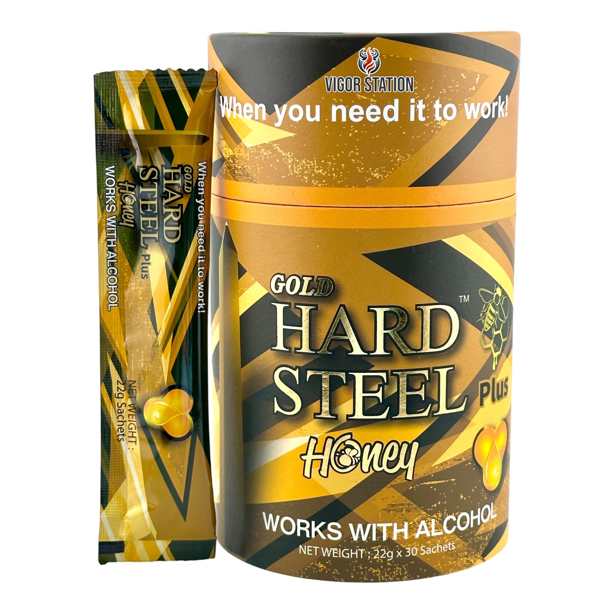 Gold Hard Steel Plus Honey – 30 Pack - Honey Packs Hard Steel wholesale supplier Aonecostumer