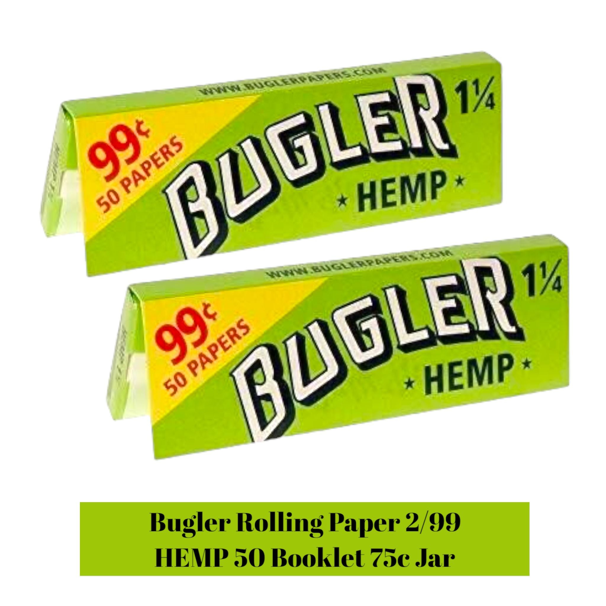Bugler Rolling Paper 2/99 HEMP 50 Booklet 75c Jar - Rolling Papers Bugler wholesale supplier Aonecostumer