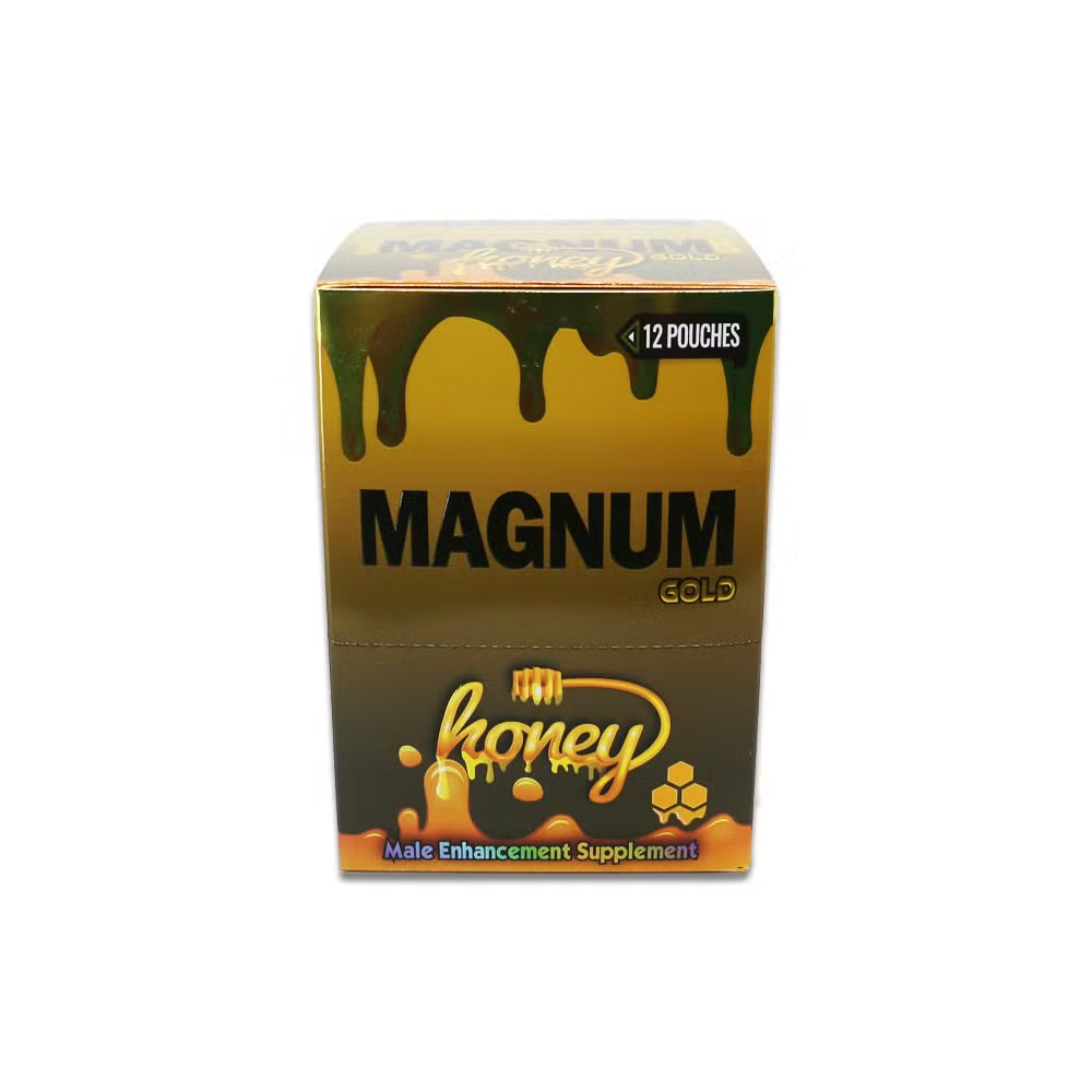 Magnum Gold Honey Male Enhancement Supplement | 12 Pouches | Display Box - Enhancement Magnum wholesale supplier A1 main