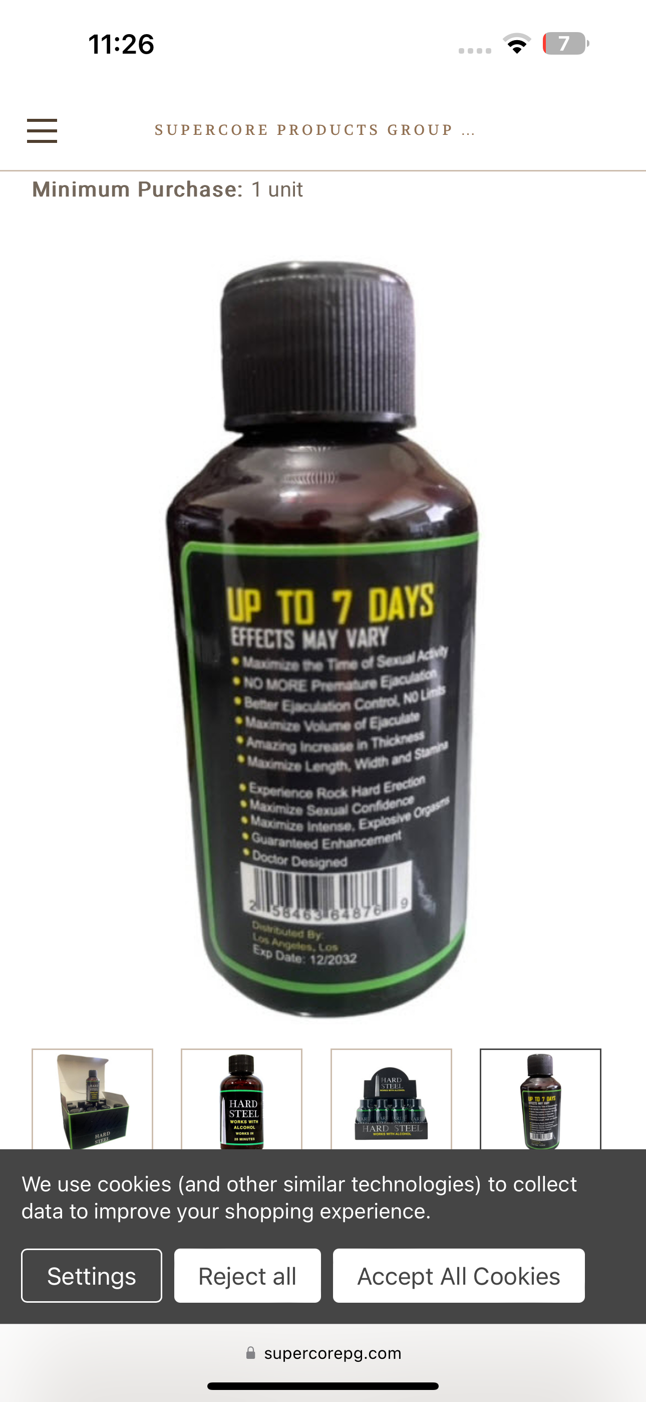 Hard Steel Liquid Shots - VITAL HONEY STORE wholesale supplier Aonecostumer