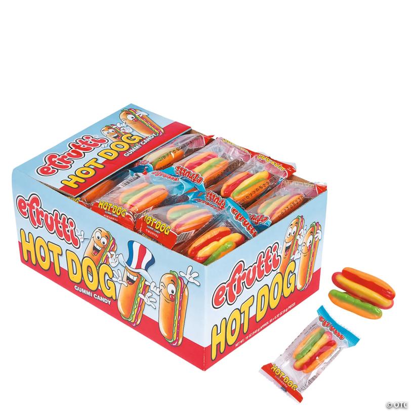Efrutti® Hot Dog Gummi Candy - 60 Pc. - Novelty Candy OTC wholesale supplier Aonecostumer