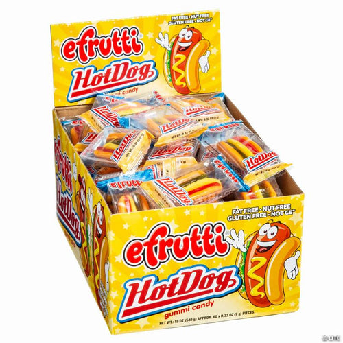 Efrutti® Hot Dog Gummi Candy - 60 Pc. - Novelty Candy OTC wholesale supplier Aonecostumer