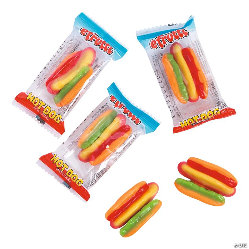Efrutti® Hot Dog Gummi Candy - 60 Pc. - Novelty Candy OTC wholesale supplier Aonecostumer