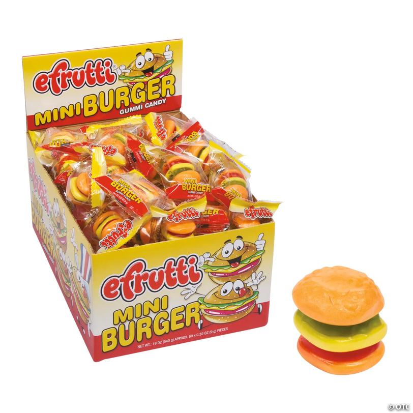 Efrutti® Mini Burger Gummi Candy - 60 Pc. - Soft & Chewy Candy OTC wholesale supplier Aonecostumer