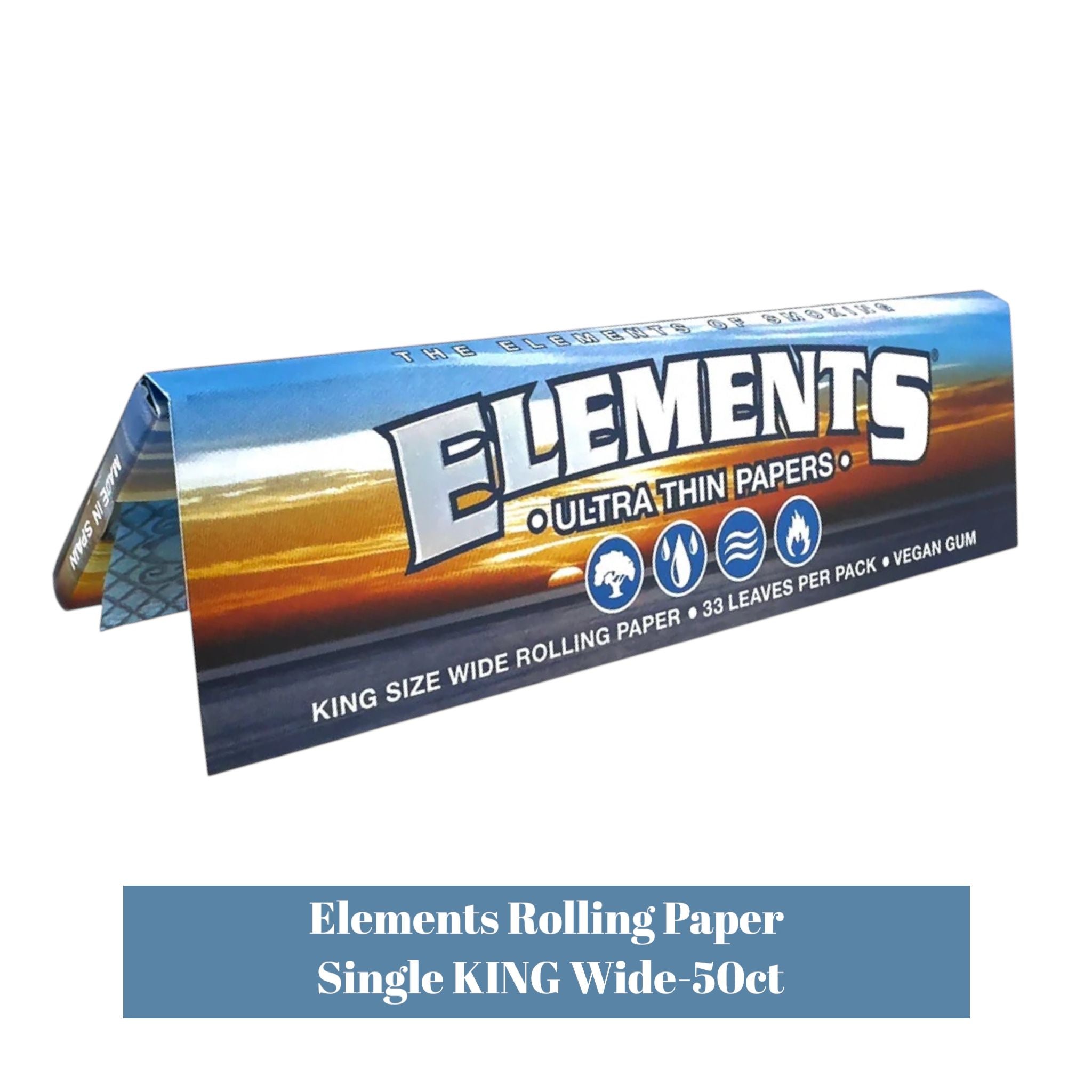 Elements Rolling Paper Single KING Wide-50ct - Rolling Papers Elements wholesale supplier Aonecostumer
