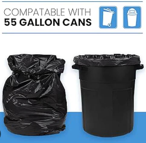 100ct-Large 55-60 Gallon Heavy Duty Trash Can Bags - A1 WHOLESALE LLC wholesale supplier Aonecostumer