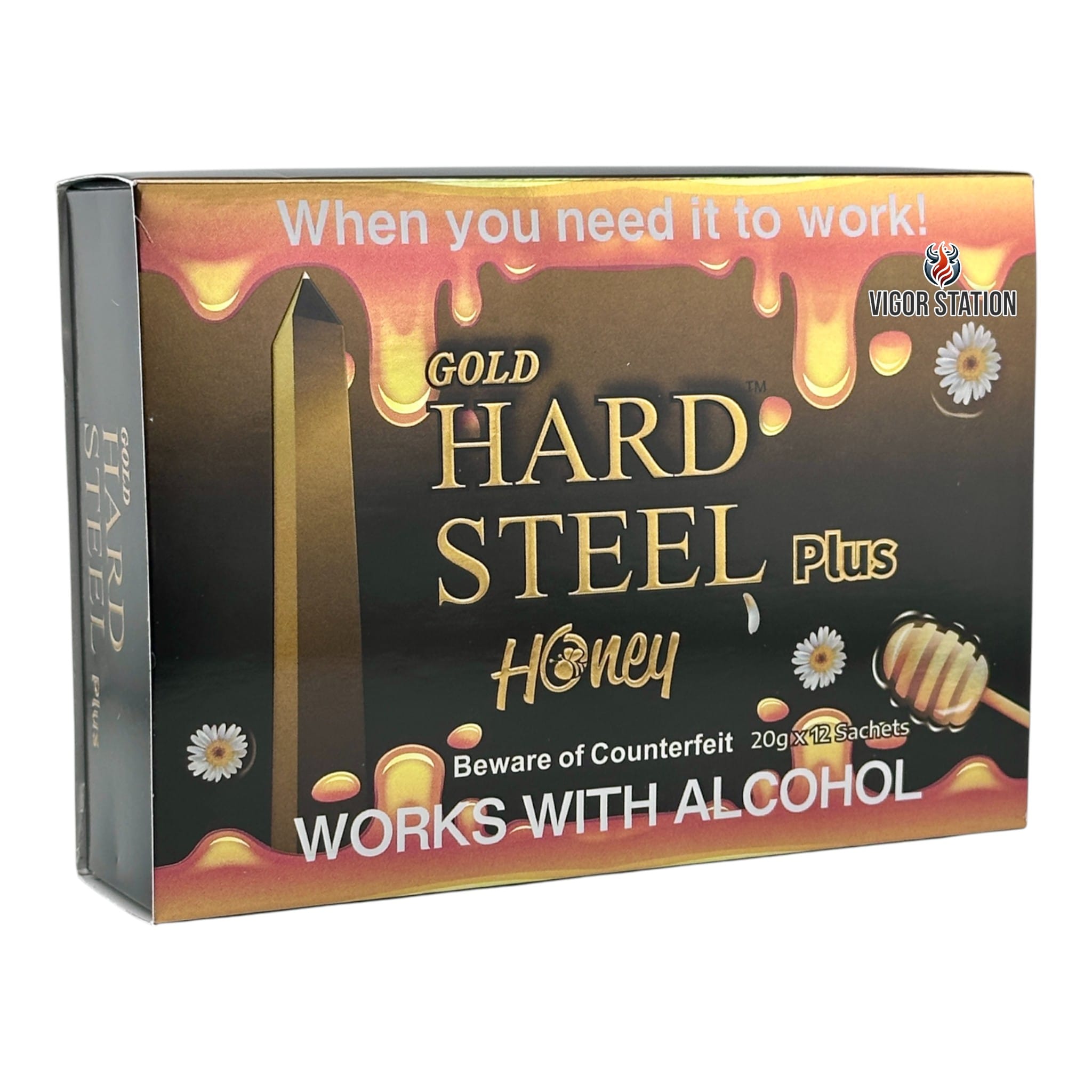 Gold Hard Steel Plus Honey – 12 Pack - Honey Packs Hard Steel wholesale supplier Aonecostumer