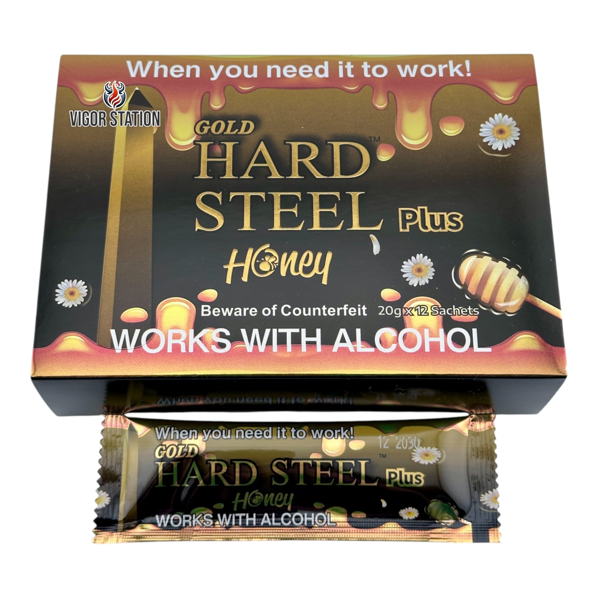 Gold Hard Steel Plus Honey – 12 Pack - Honey Packs Hard Steel wholesale supplier Aonecostumer