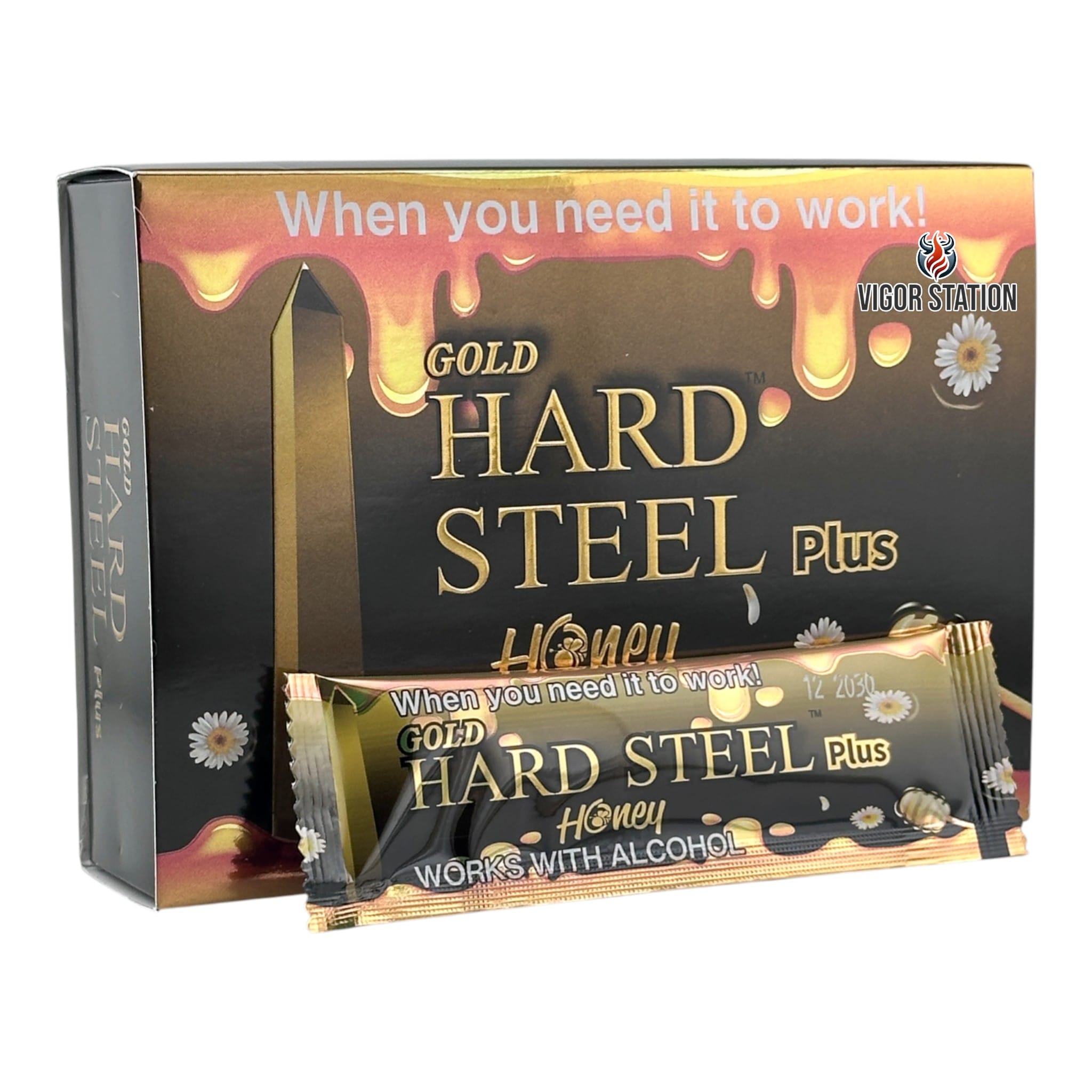 Gold Hard Steel Plus Honey – 12 Pack - Honey Packs Hard Steel wholesale supplier Aonecostumer