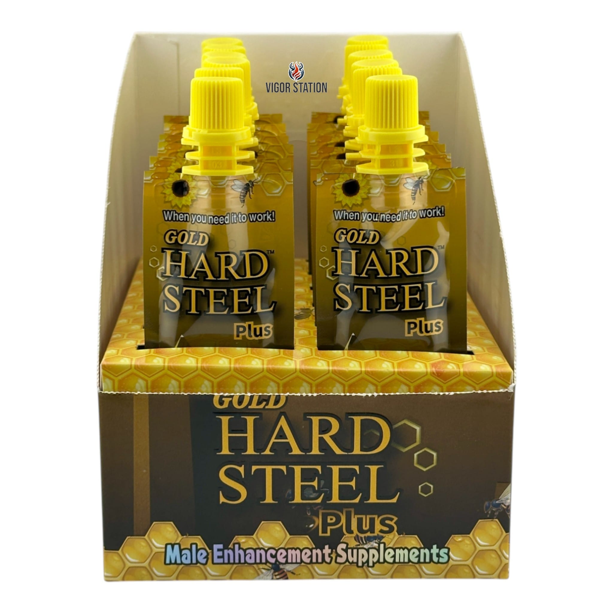 Gold Hard Steel Plus Honey – 12 Pouches - Honey Packs Hard Steel wholesale supplier Aonecostumer