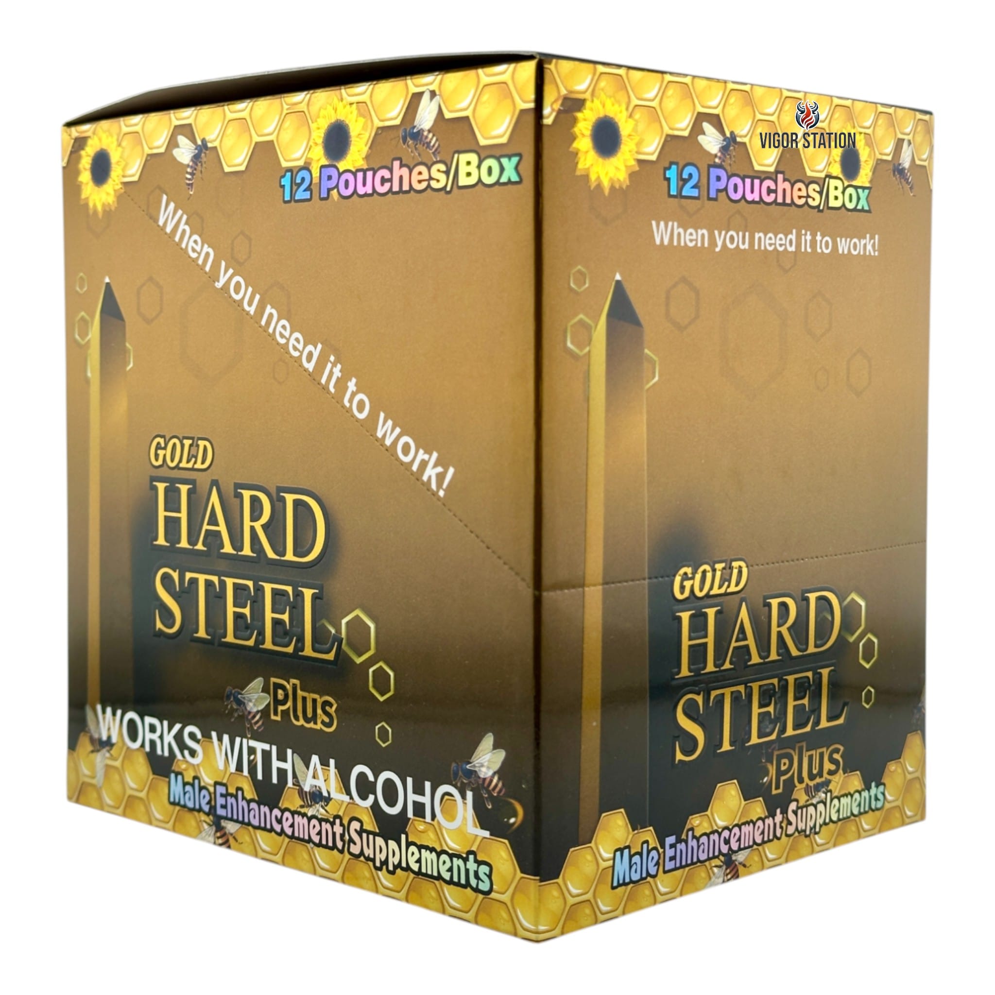Gold Hard Steel Plus Honey – 12 Pouches - Honey Packs Hard Steel wholesale supplier Aonecostumer