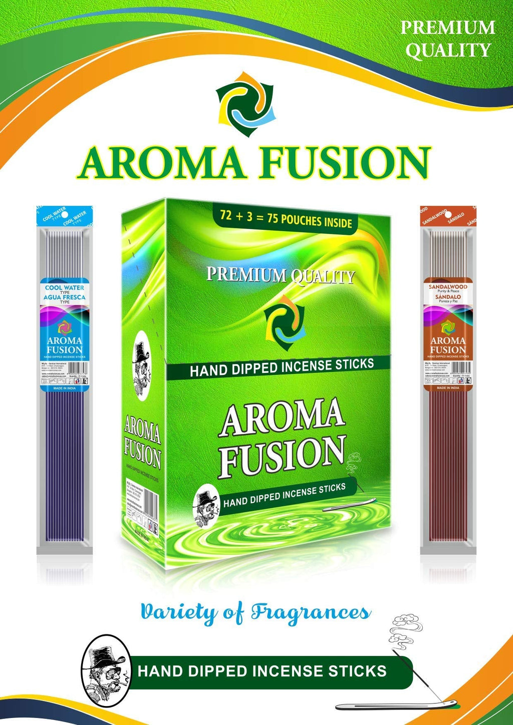 Aroma Fusion Incense 75pk of 3ct - A1 WHOLESALE LLC wholesale supplier Aonecostumer